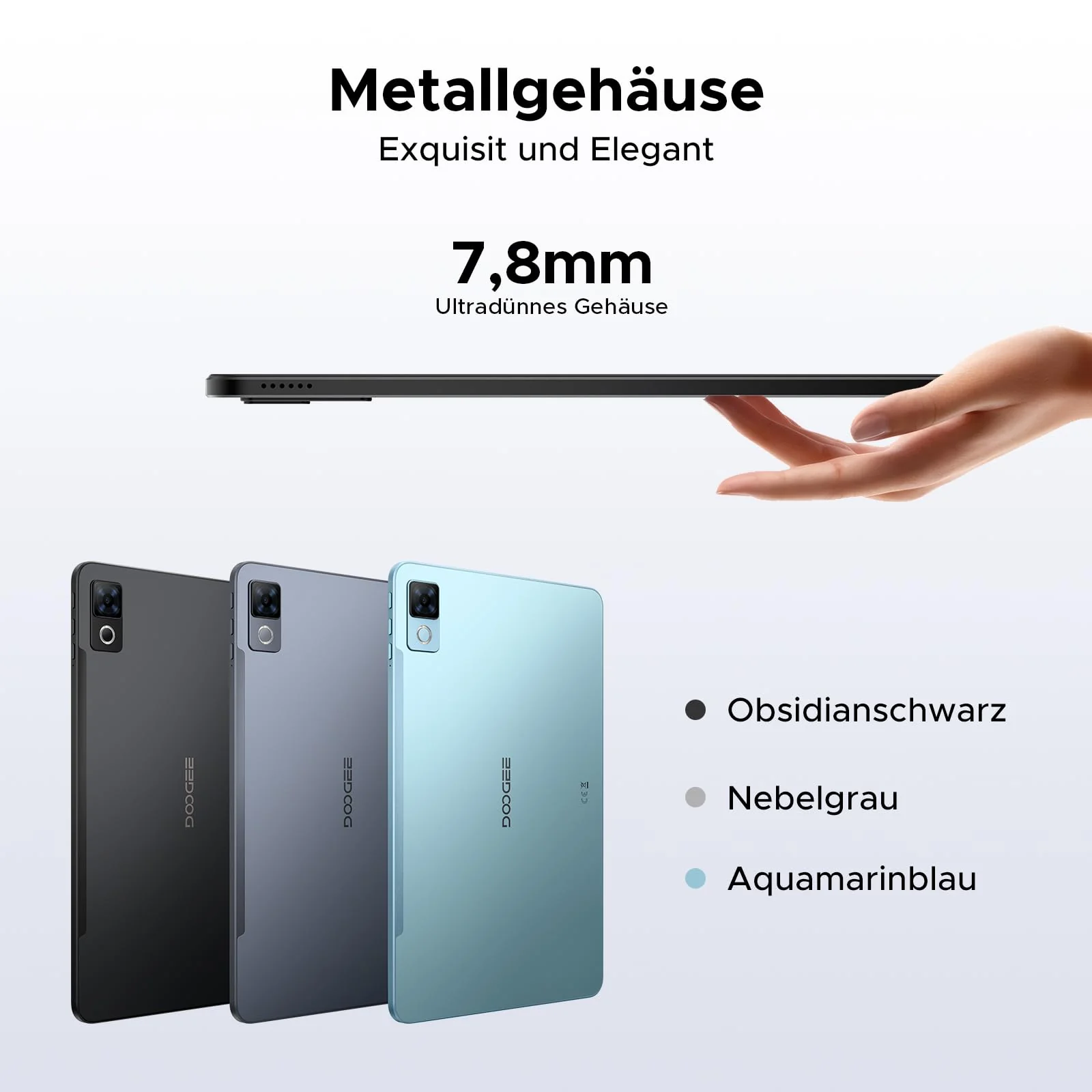 DOOGEE U12 Android 16 Tablet 12 Zoll, 9000mAh, 90Hz Display, Gemini AI, UNISOC T7255 Octa Core Tablet PC, 24GB RAM+128GB ROM (2TB), 13MP+8MP, 7,8mm Ultradünn, WiFi 5/Widevine L1/ GPS/Face ID/OTG/FM - Image 5