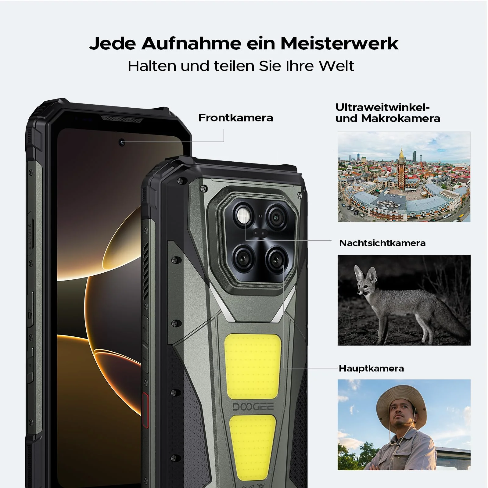 DOOGEE V Max LR 5G AI Outdoor Handy mit 40m Laserdetektion, 36GB + 512GB, 20500mAh/45W, MTK 7300, 6,78"FHD+120Hz Outdoor Smartphone Ohne Vertrag, 200MP+32MP,1200LM Campinglampe,3 Card Slot,WiFi6E,NFC - Image 4