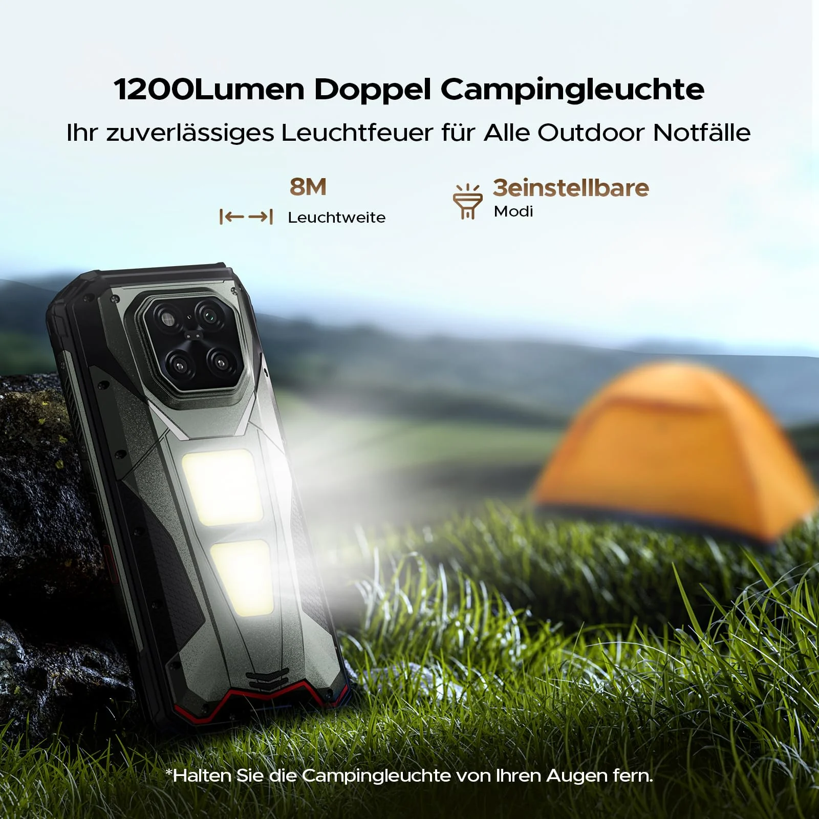 DOOGEE V Max LR 5G AI Outdoor Handy mit 40m Laserdetektion, 36GB + 512GB, 20500mAh/45W, MTK 7300, 6,78"FHD+120Hz Outdoor Smartphone Ohne Vertrag, 200MP+32MP,1200LM Campinglampe,3 Card Slot,WiFi6E,NFC - Image 5