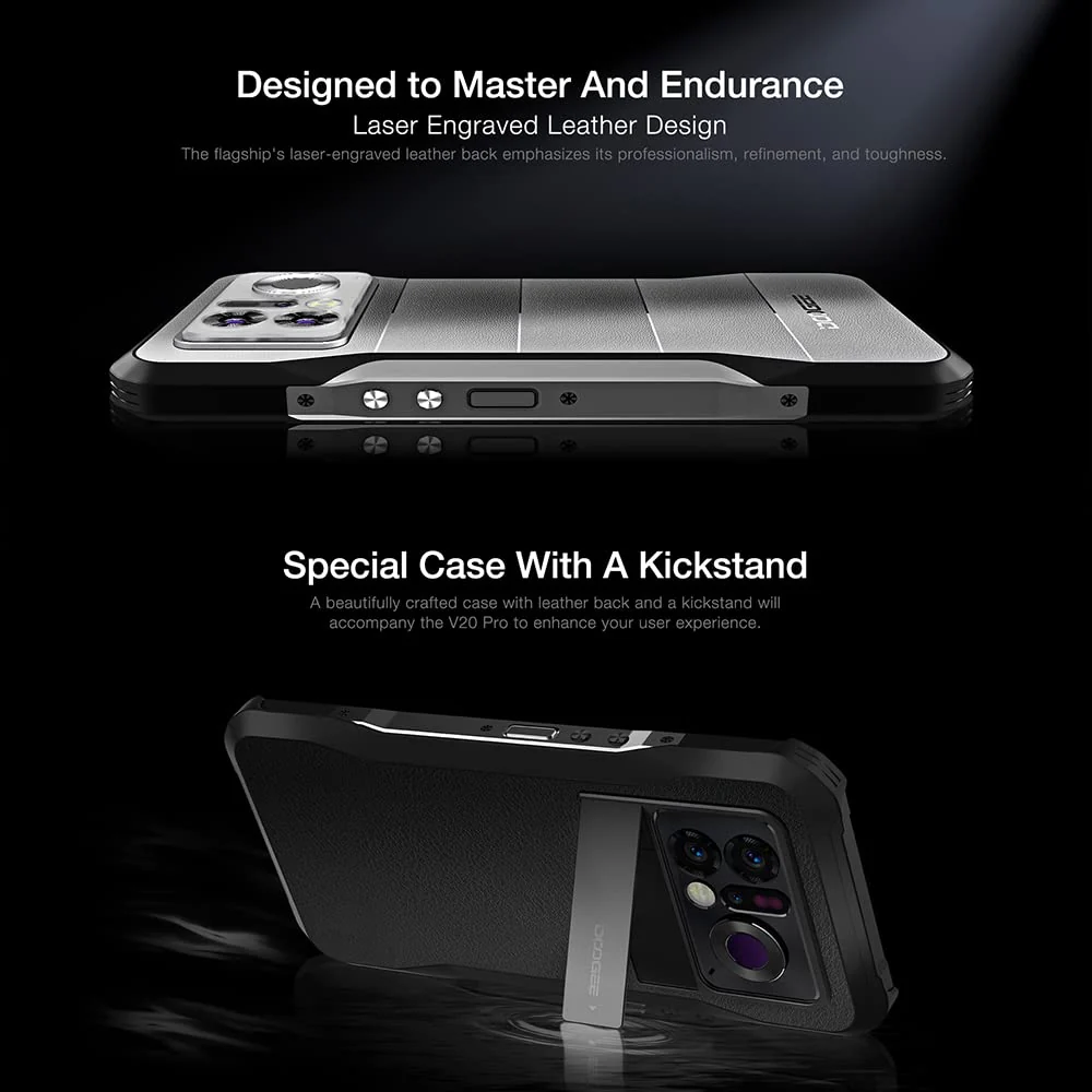 DOOGEE V20 Pro 5G Outdoor Handys ohne Vertrag mit Wärmebildkamera, 20GB+256GB Outdoor Smartphone Android 12, 64MP+24MP Kamera, 6.4" FHD+, 6000mAh, IP68 Handy ohne Vertrag, Dual 5G NFC OTG GPS, Schwarz - Image 3