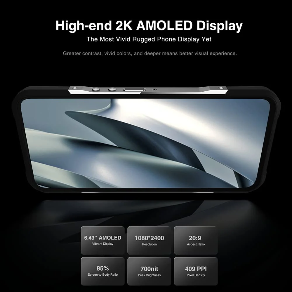DOOGEE V20 Pro 5G Outdoor Handys ohne Vertrag mit Wärmebildkamera, 20GB+256GB Outdoor Smartphone Android 12, 64MP+24MP Kamera, 6.4" FHD+, 6000mAh, IP68 Handy ohne Vertrag, Dual 5G NFC OTG GPS, Schwarz - Image 4