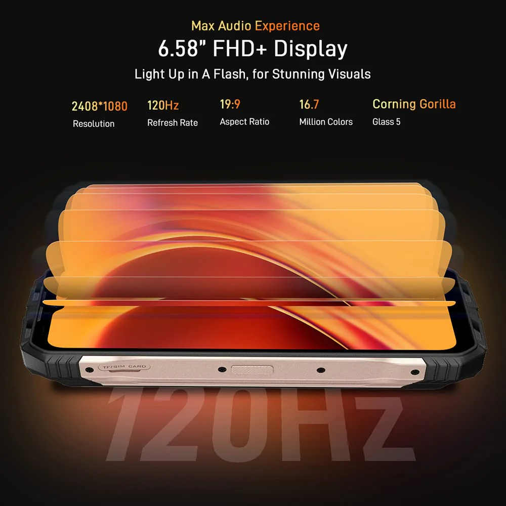 DOOGEE VMAX (2023) 5G Smartphone ohne Vertrag, 22000mAh Akku, 20GB + 256GB, Dimensity 1080 Octa Core, 108MP Kamera (20MP Infrarot) + 16MP + 32MP, Android 12 6.58 Zoll Simlockfreie Handys Schwarz - Image 3