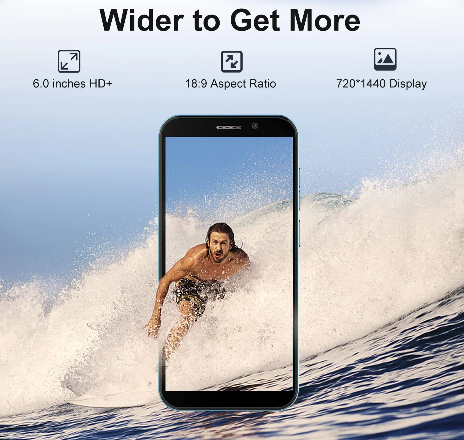 DOOGEE X97 Smartphone ohne Vertrag Günstig 4G Android 12 Handy, 6.0 Zoll HD+ Display, 3GB+16GB (256 GB Erweiterbar) 2.0 GHz Processor, 4200mAh, 8MP+5MP Kamera 2022 Face ID GPS Dual SIM Handys Schwarz - Image 3