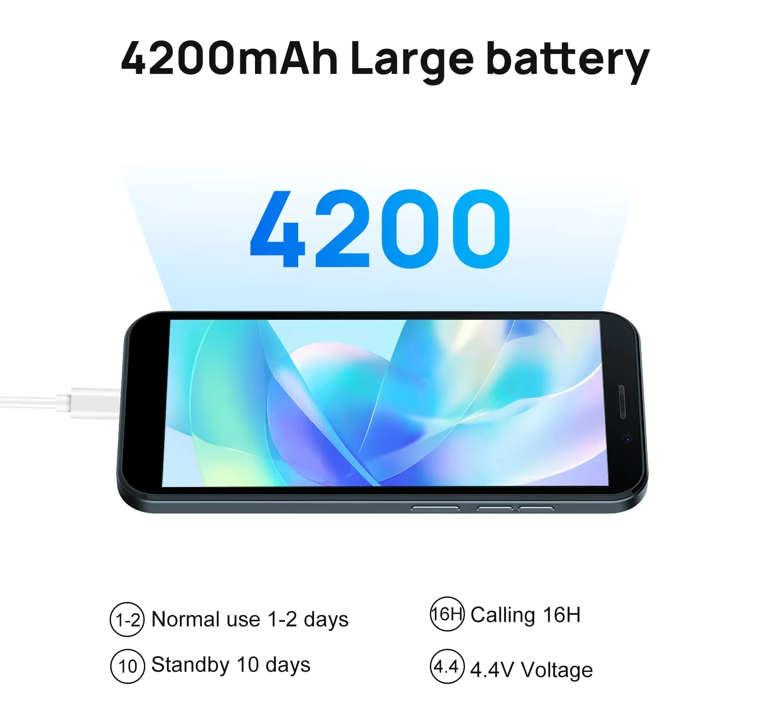DOOGEE X97 Smartphone ohne Vertrag Günstig 4G Android 12 Handy, 6.0 Zoll HD+ Display, 3GB+16GB (256 GB Erweiterbar) 2.0 GHz Processor, 4200mAh, 8MP+5MP Kamera 2022 Face ID GPS Dual SIM Handys Schwarz - Image 5