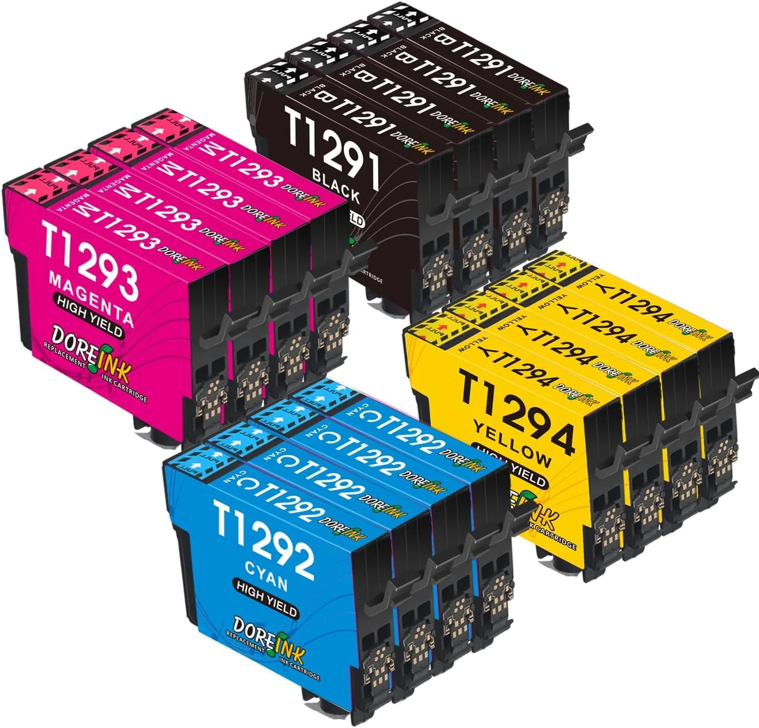 DOREINK T1295 Multipack Kompatibel für Epson WF 3520 Druckerpatronen WF 3540 patrone für Epson T1291 T1292 T1293 T1294 WF-7525 WF-7515 Stylus SX235W SX425W SX445W SX535WD Stylus Office SX435W BX635FWD - Image 3