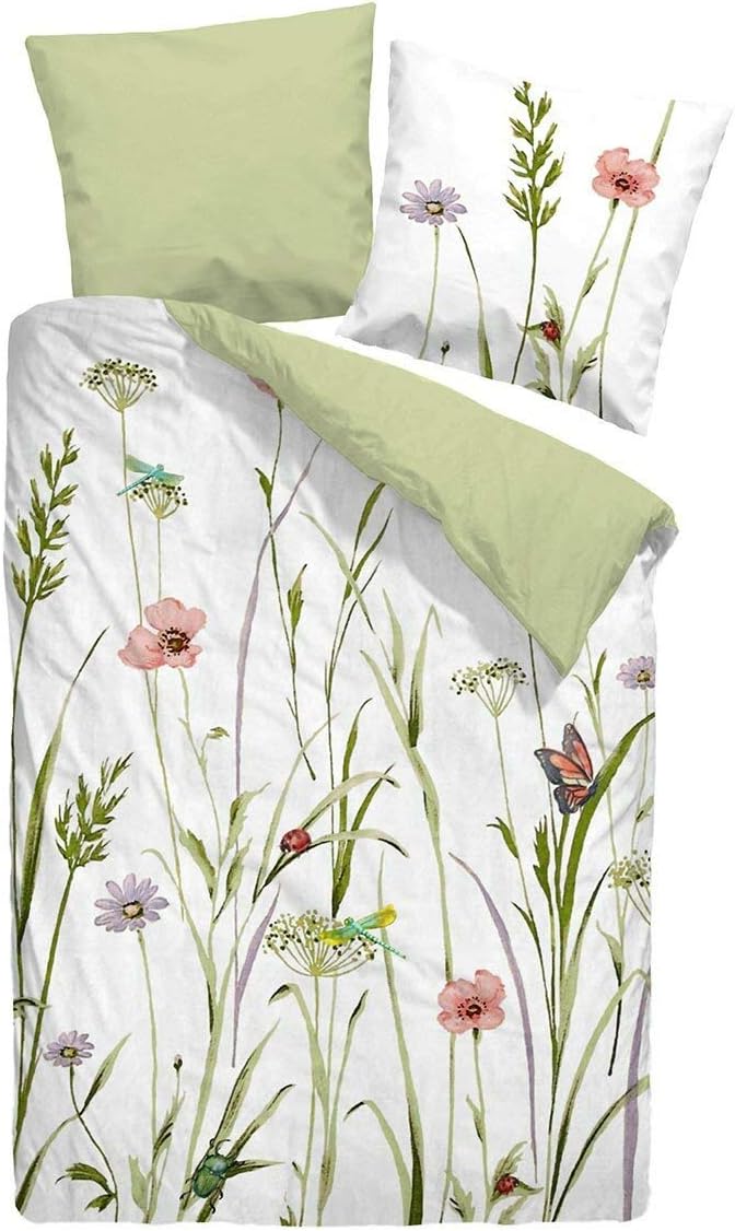 Dormisette Mako-Satin Bettwäsche Sommerwiese 1 Bettbezug 135 x 200 cm + 1 Kissenbezug 80 x 80 cm - Image 8