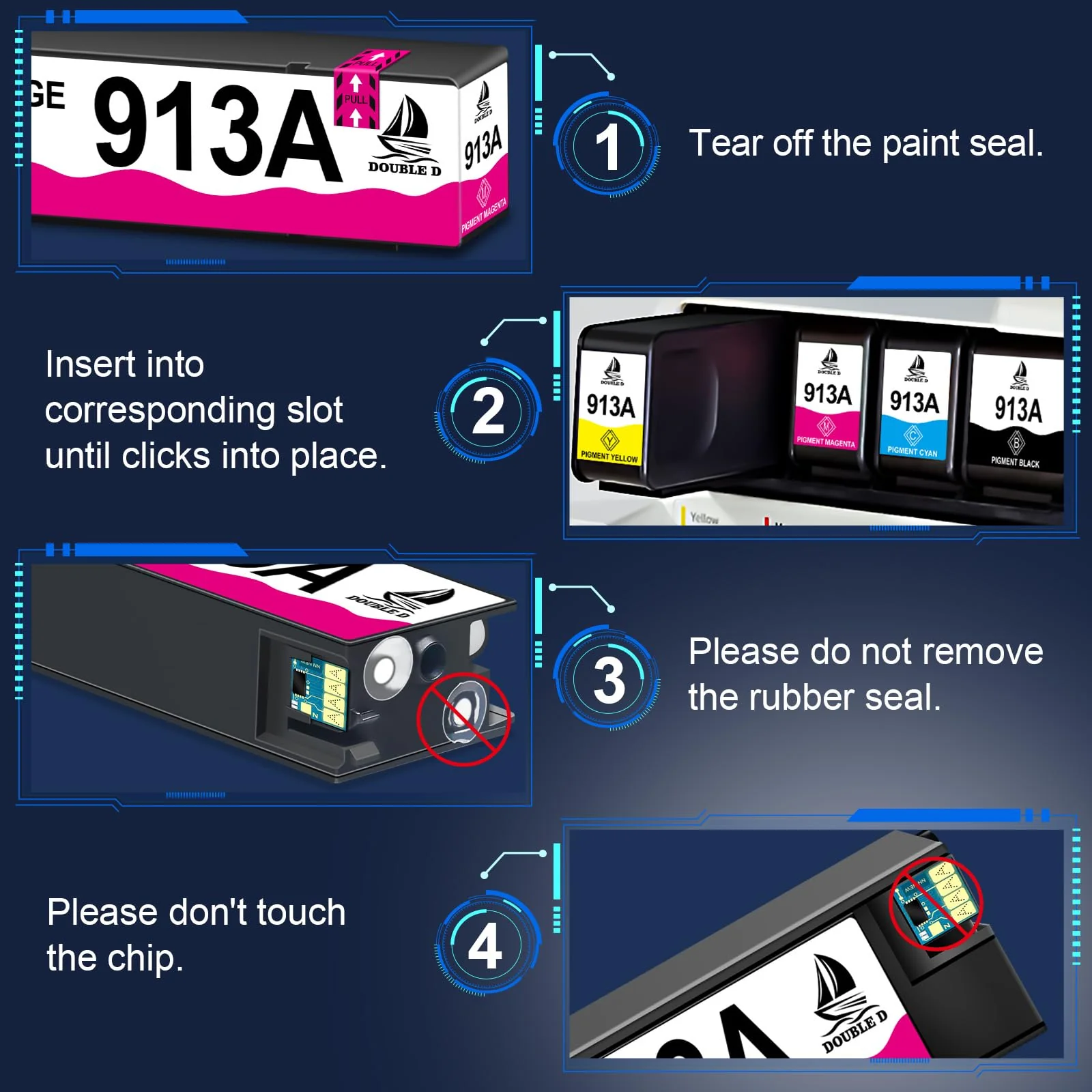 DOUBLE D 913A Magenta für HP 913A Magenta kompatibel mit HP PageWide Pro 477dw 477dn Pro 377dw 377dn Pro 352dn 452dn MFP 477dw MF 552dw 577dw MFP 577z MFP P55250dw MFP P57750dw - Image 8