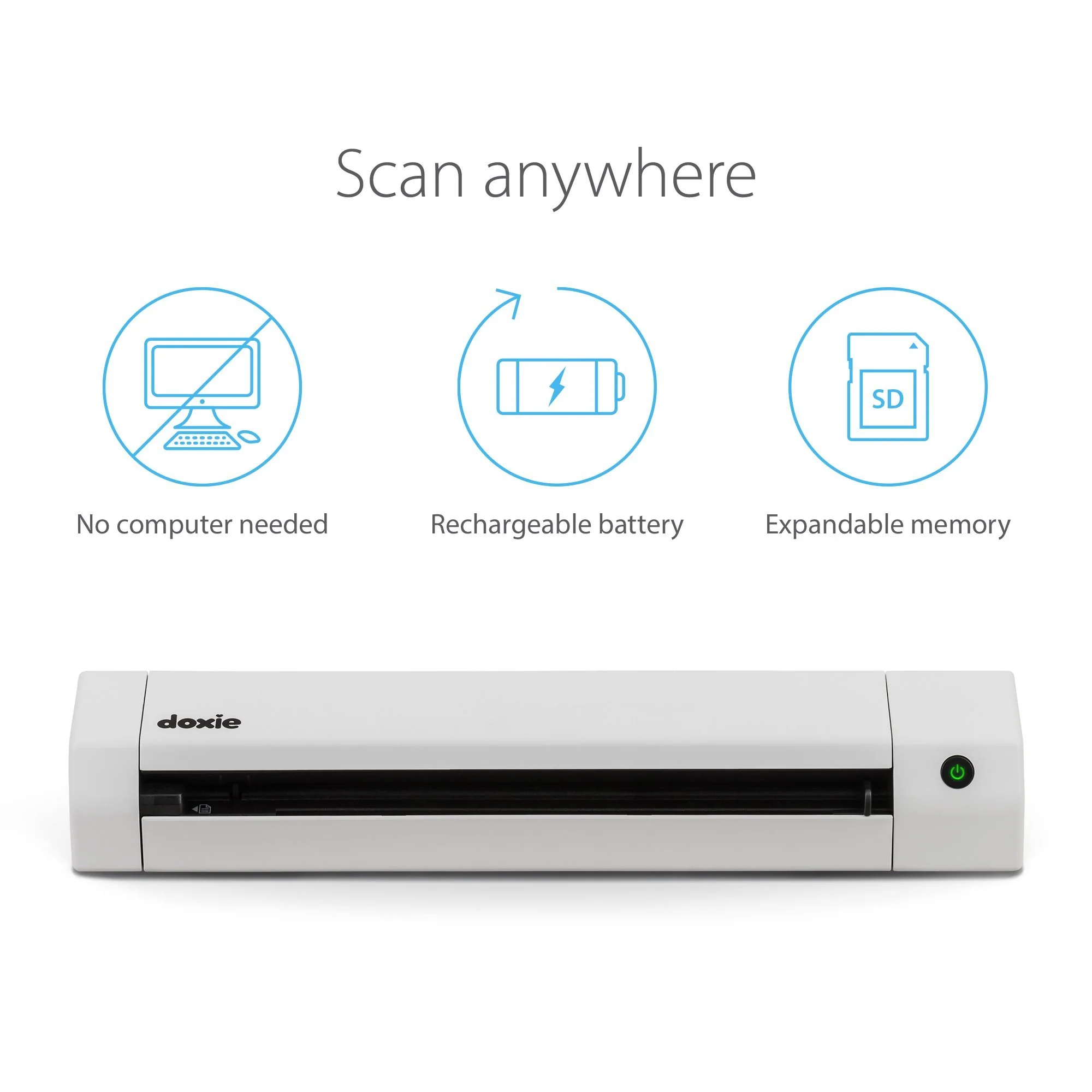 Doxie Go SE - Portable A4 Document Scanner with Rechargeable Battery and Brilliant Software