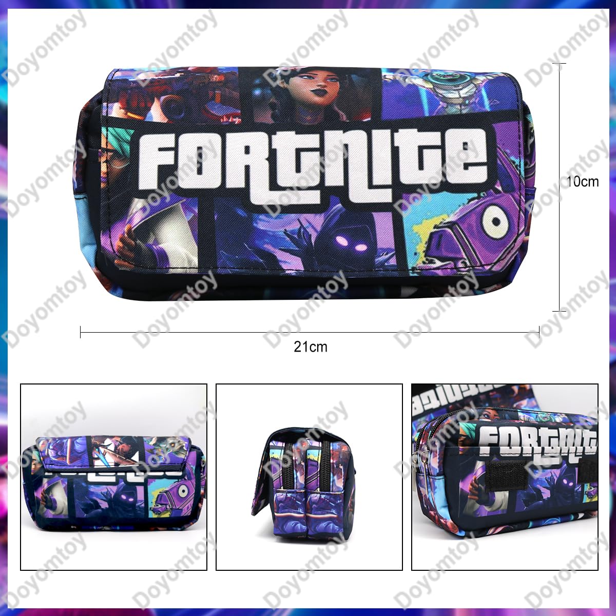 Doyomtoy Federmäppchen Spielthema, Federmäppchen Videospiel Briefpapier Pouch Doppelreißverschluss Segeltuch Federmäppchen Stifte Etui Mäppchen für Schul und Bürobedarf (D) - Image 7