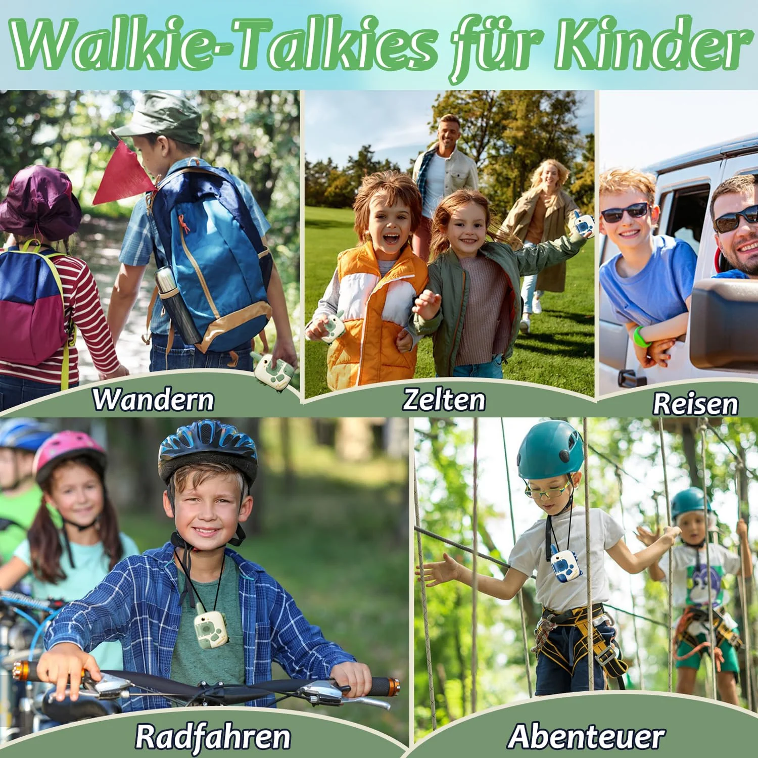 DQMOON Walkie Talkie Kinder, Spielzeug ab 3 4 5 6 7 8 Jahre Dinosaurier Spielzeug Geschenke Junge 3-10 Jahre Outdoor Spiele für Kinder Walki Talki Kinderspielzeug Weihnachten Geschenkideen Spielsachen - Image 2