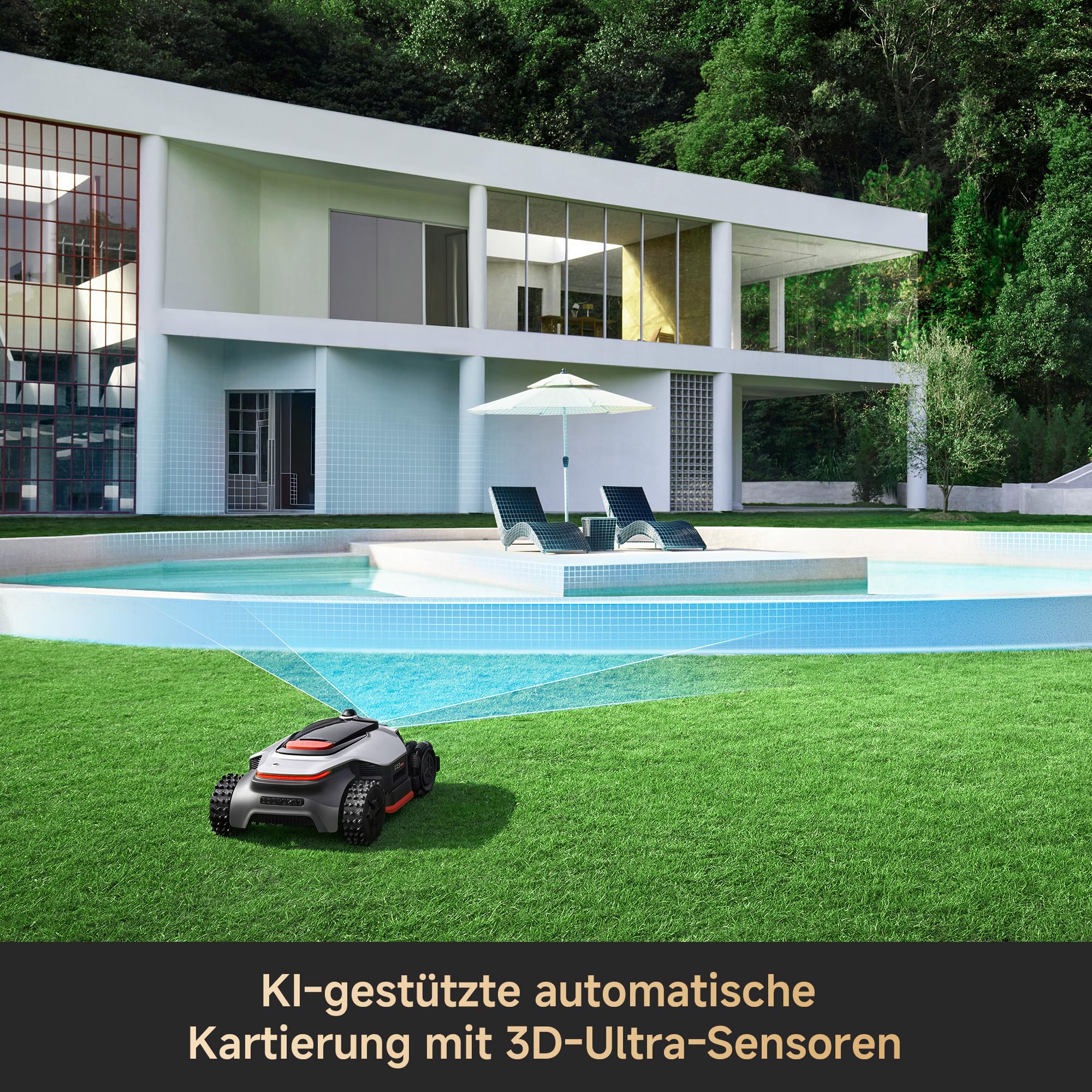 DREAME A3 AWD Pro 3500 Robot-Rasenmäher, für 3500 m², 4WD-Nabenmotoren, ohne RTK, 360° 3D-LiDAR & KI-Vision, Steigfähigkeit bis zu 80% (38,7°), EdgeMaster 2.0: ＜ 4 cm Kantenpräzision - Image 6