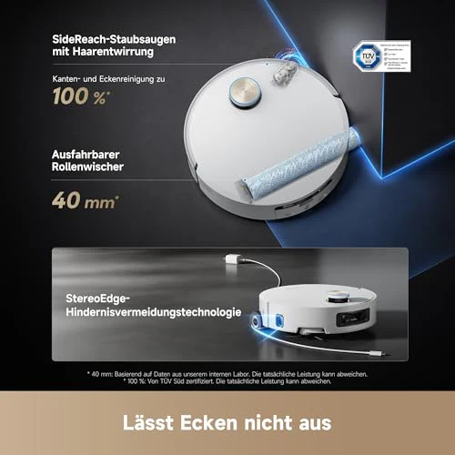 dreame Aqua10 Ultra Roller Complete Saugroboter mit Wischfunktion, 30.000Pa Saugkraft, 8 cm Hindernisfreiheit, Selbstreinigung der Rollen, automatisches Entleeren, intelligente Sprachsteuerung - Image 3