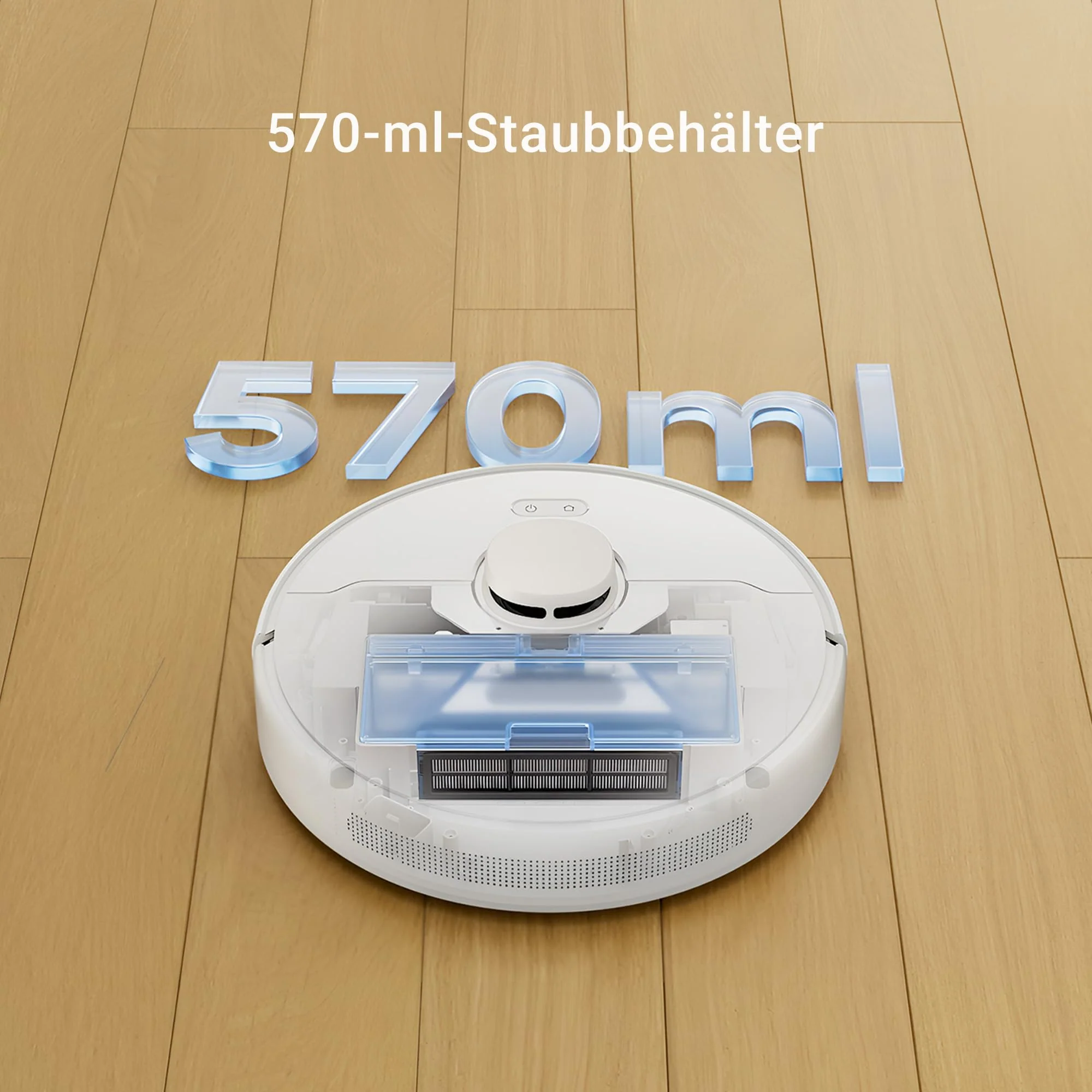 DREAME D9 Max Gen2 Staubsaugerroboter, 6000Pa Saugroboter mit Wischfunktion, Bewegliche Bürste, Karten für mehrere Böden, Ideal für Teppiche, Hartböden und Tierhaare, Weiß - Image 3