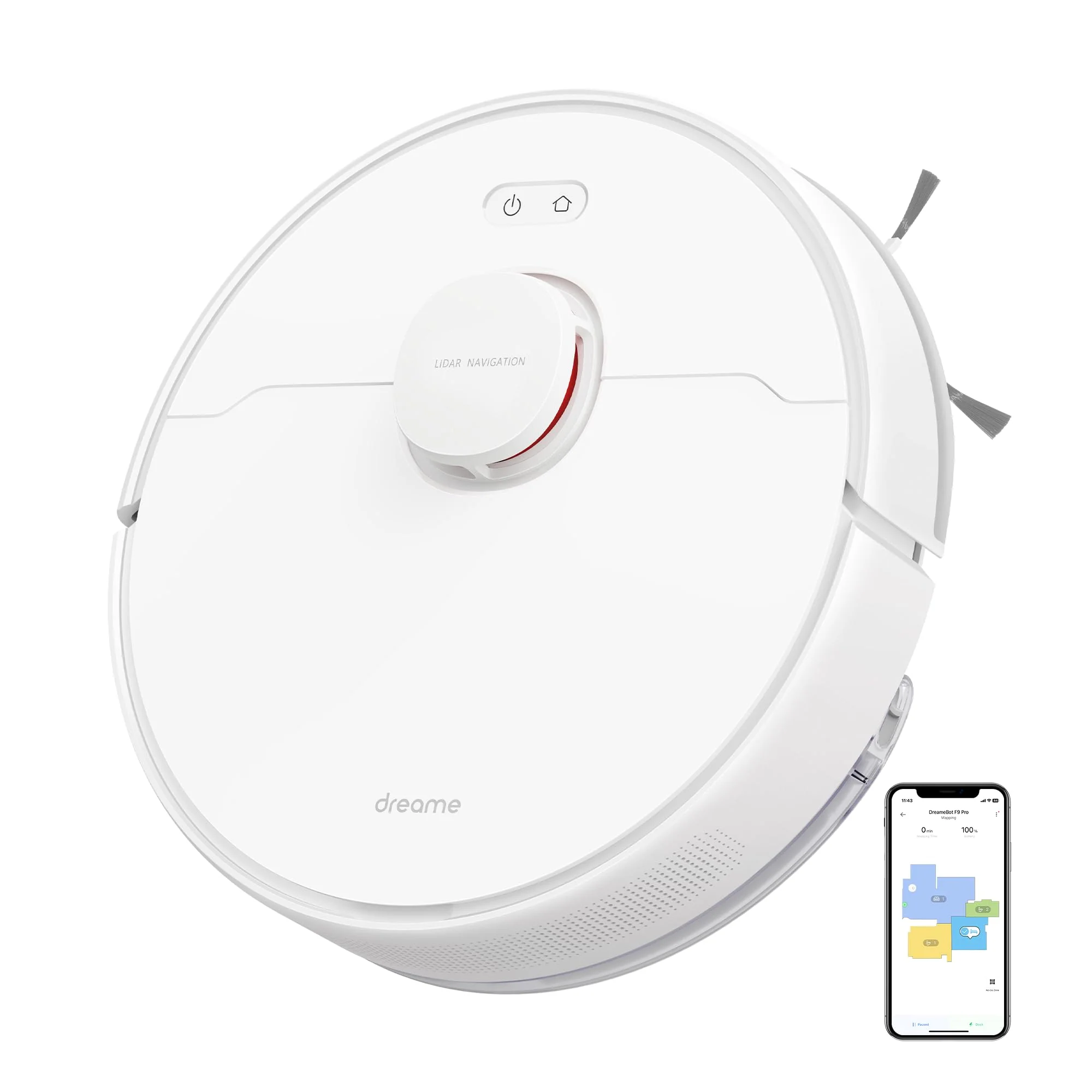 DREAME F9 Pro Staubsaugerroboter und Wischmopp 2-in-1, LiDAR Navigation, 150 min Laufzeit, Staubsauger- und Wischroboter, 2500Pa Saugkraft, Kartierung für mehrere Böden, WLAN/APP/Alexa - Image 7