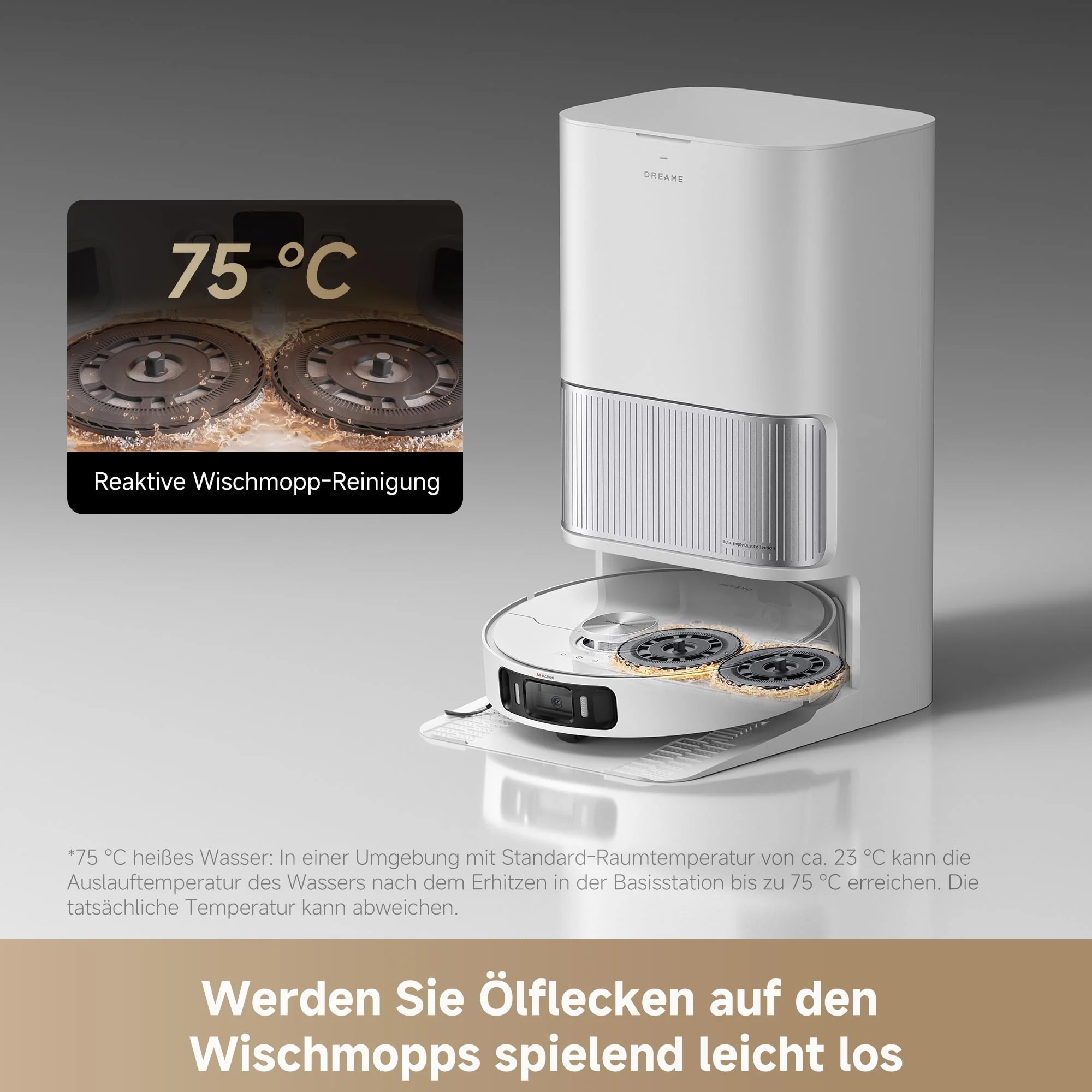 dreame L40 Ultra AE Saugroboter mit Wischfunktion, 19.000 Pa Saugkraft, viele Bürsten und EIN Flexibler Wischmopp, nassen und trockenen Schmutz,Das All-in-1-Dock entleert Staub - Image 5