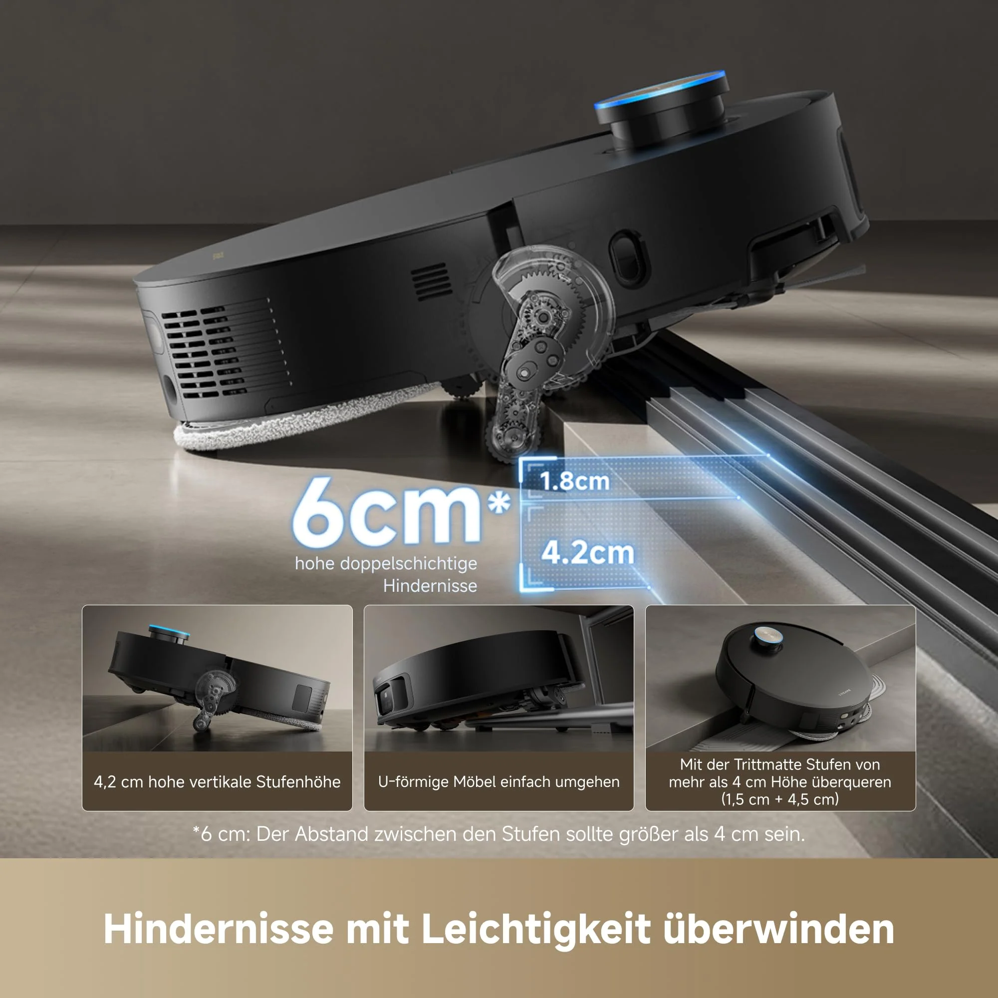 dreame X50 Master Staubsaugerroboter mit 24,9cm Basisstation, automatisches Nachfüllen und Entleeren, Nachlaufsystem, AI Hindernisvermeidung und 360° Navigation, 20.000 Pa - Image 8