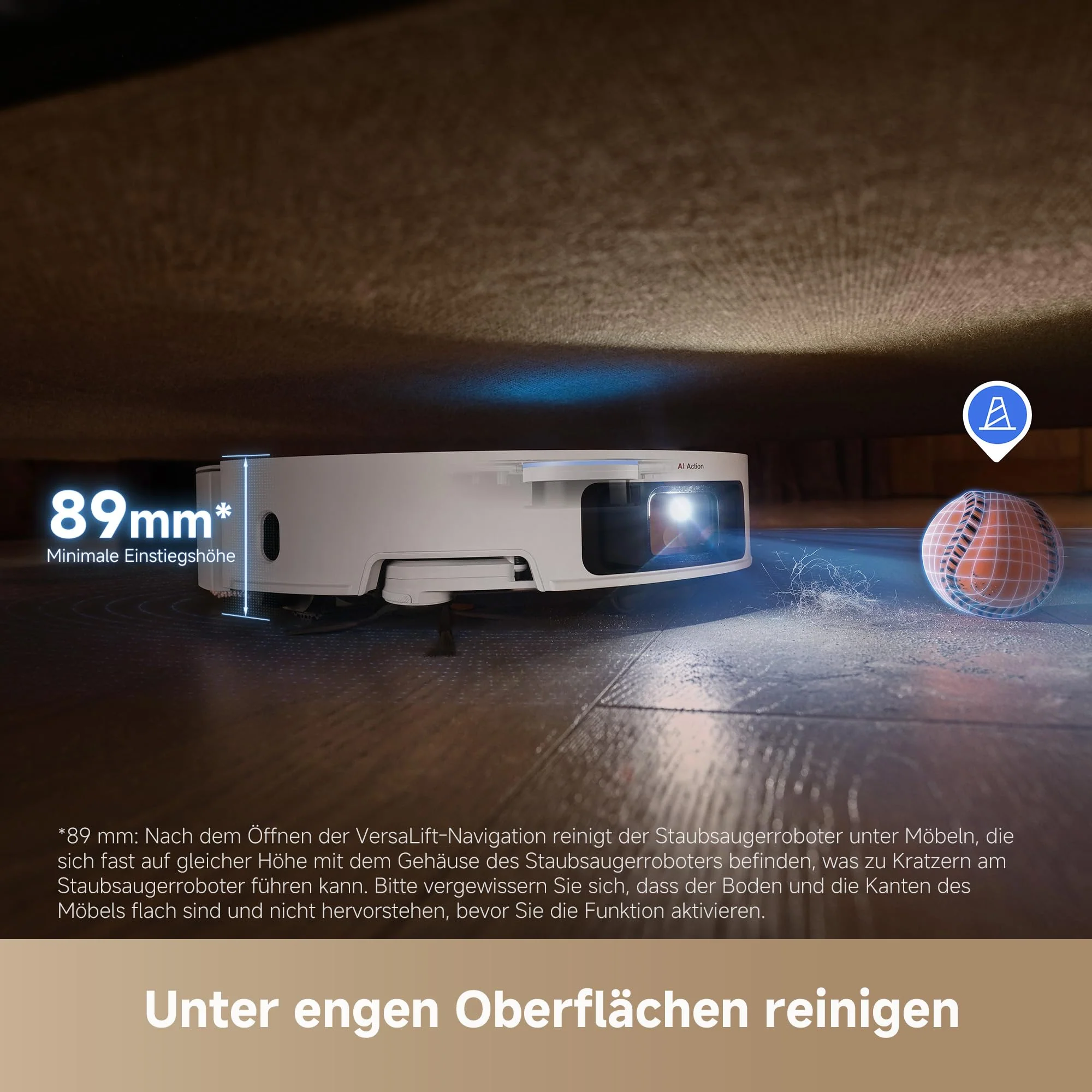 DREAME X50 Ultra Complete Saugroboter mit Wischfunktion,20.000Pa Saugkraft,6 cm Hindernisfreiheit, mit Wischfunktion&Hebarem Wischmopp,KI-Hindernisvermeidung und 360° Navigation - Image 5