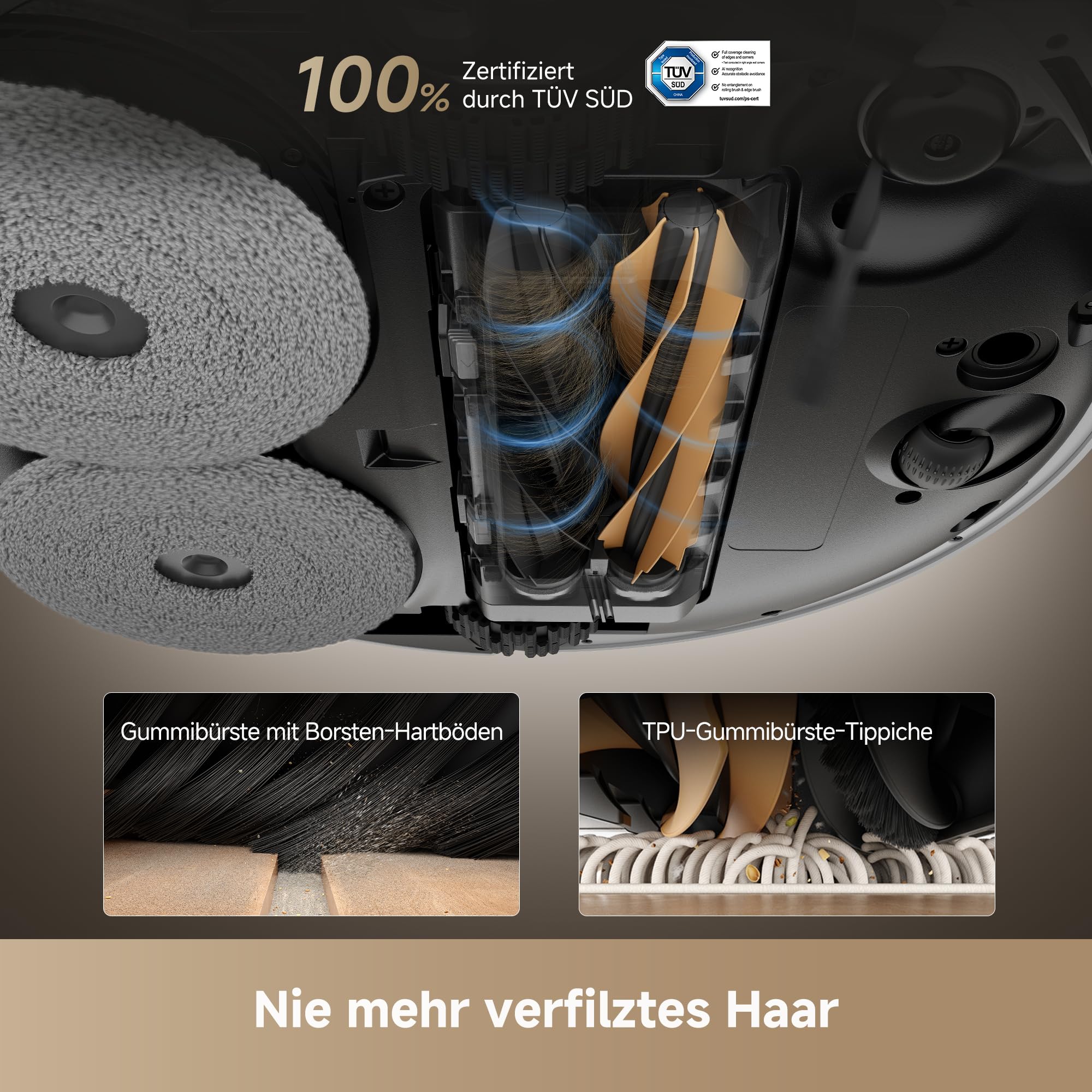 DREAME X50 Ultra Complete Saugroboter mit Wischfunktion,20.000Pa Saugkraft,6 cm Hindernisfreiheit, mit Wischfunktion&Hebarem Wischmopp,KI-Hindernisvermeidung und 360° Navigation - Image 6