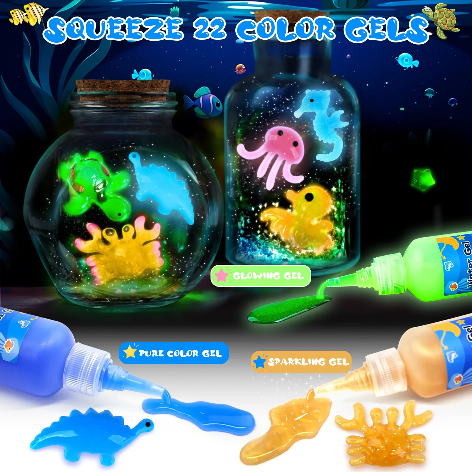 Dreamon Magic Water Gel Toy Kit, DIY 3D Magisches Wassergel-Spielzeug, Aqua Gelz Set mit 22 Farben & 16 Formen, Kreatives Spielzeug Geschenk für Kinder ab 3+, Jungen und Mädchen - Image 6