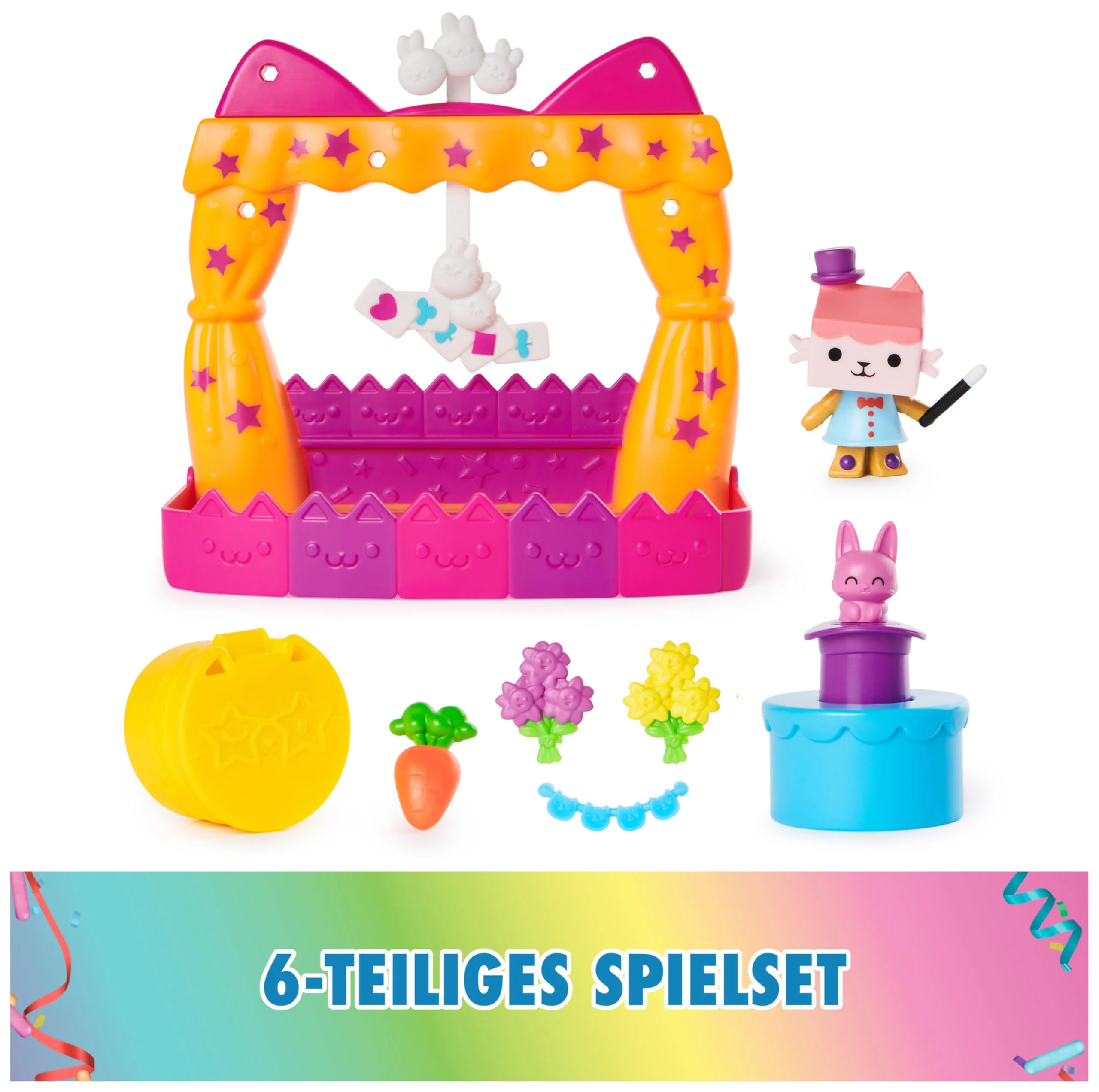 DREAMWORKS GABBY'S DOLLHOUSE - Balkon-Spielset Baby Box Talentwettbewerb, 8-teiliges Set mit Katzenfigur und Zubehörteilen, ab 3 Jahren - Image 10