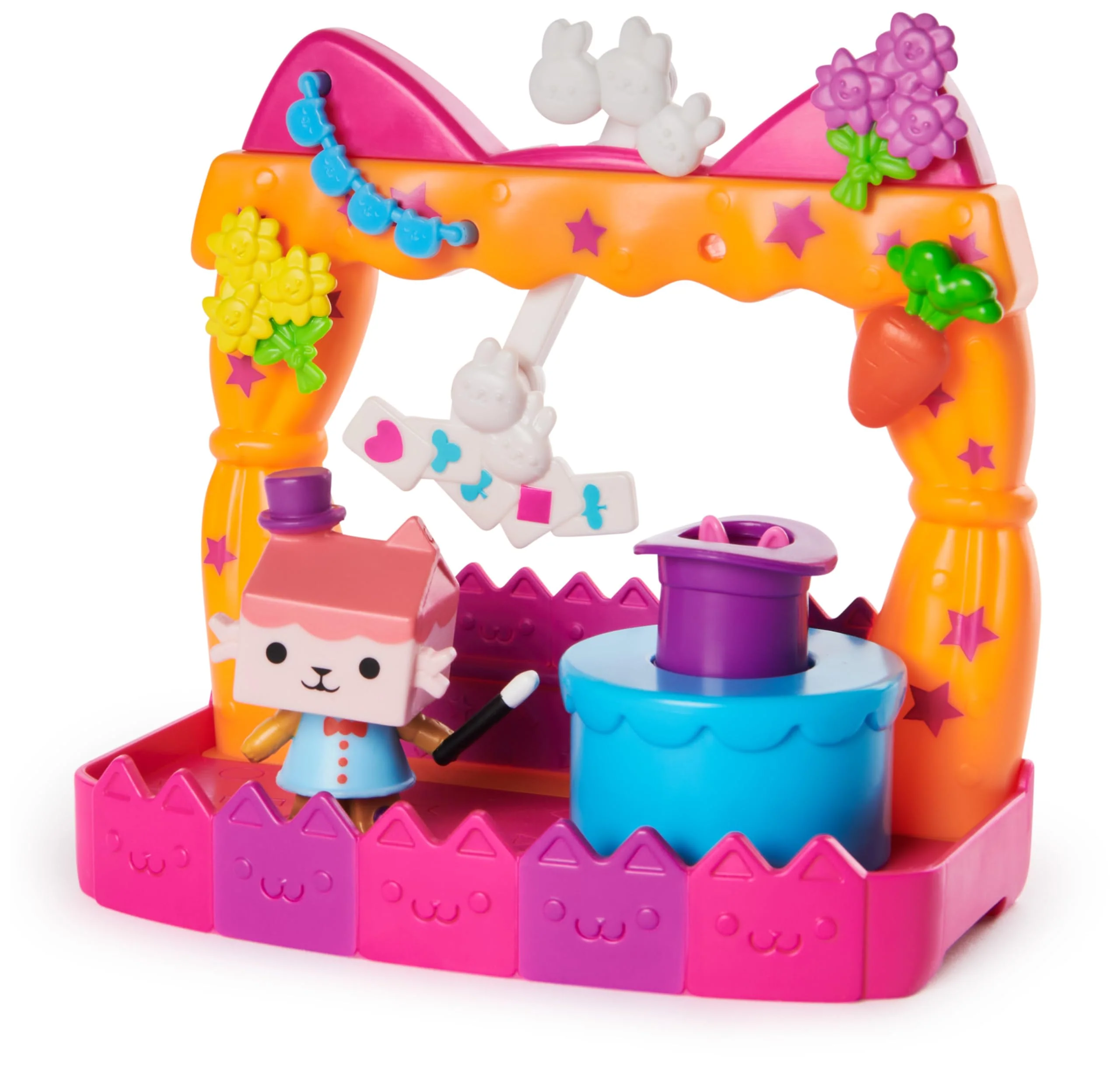 DREAMWORKS GABBY'S DOLLHOUSE - Balkon-Spielset Baby Box Talentwettbewerb, 8-teiliges Set mit Katzenfigur und Zubehörteilen, ab 3 Jahren - Image 3