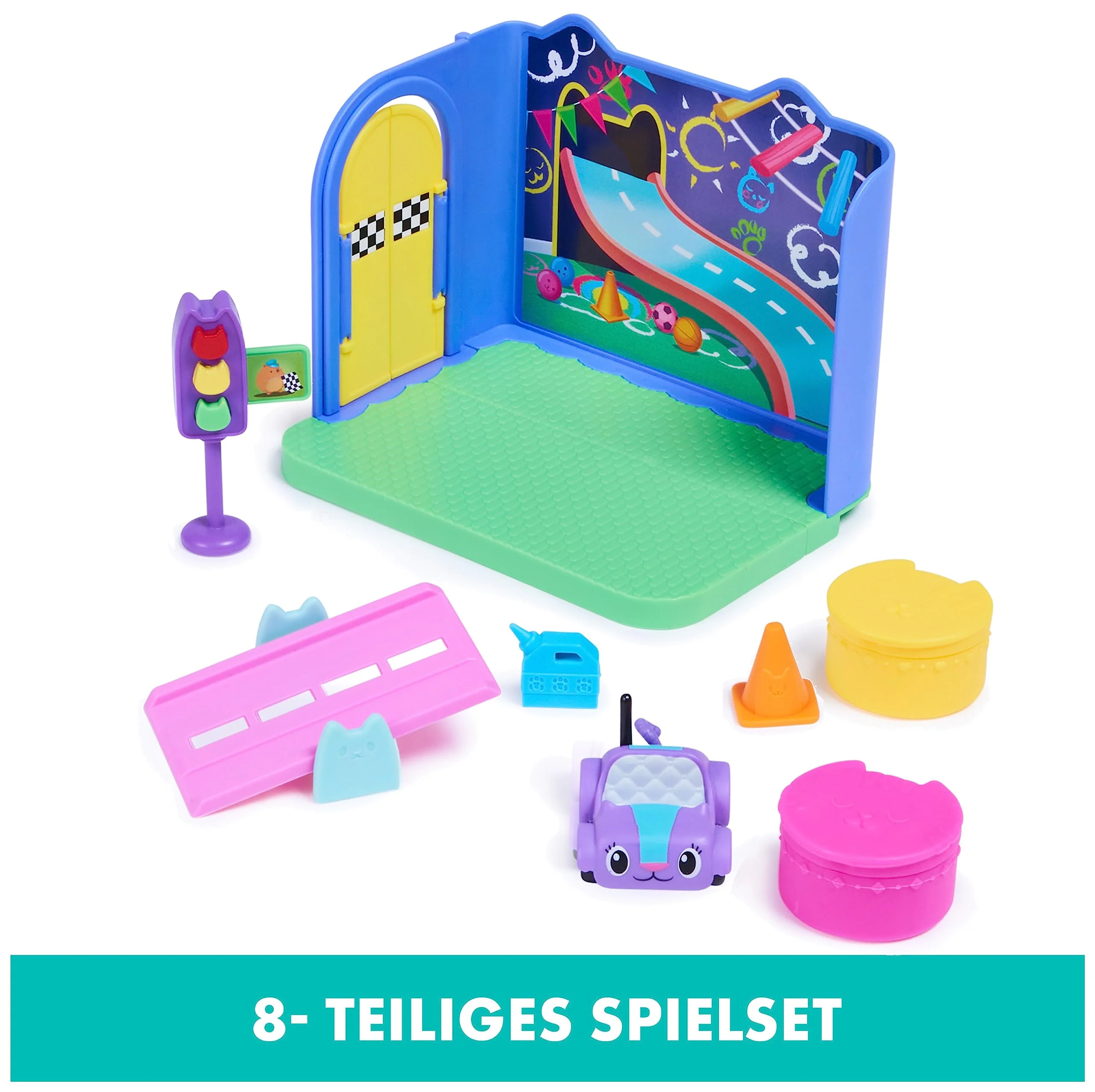 DREAMWORKS GABBY'S DOLLHOUSE - Deluxe Raum, Purr-ific Play Room, Spielzimmer mit Carlita Spielzeugauto, 2 Möbelstücken und 2 Überraschungsboxen mit Zubehörteilen, geeignet für Kinder ab 3 Jahren - Image 10