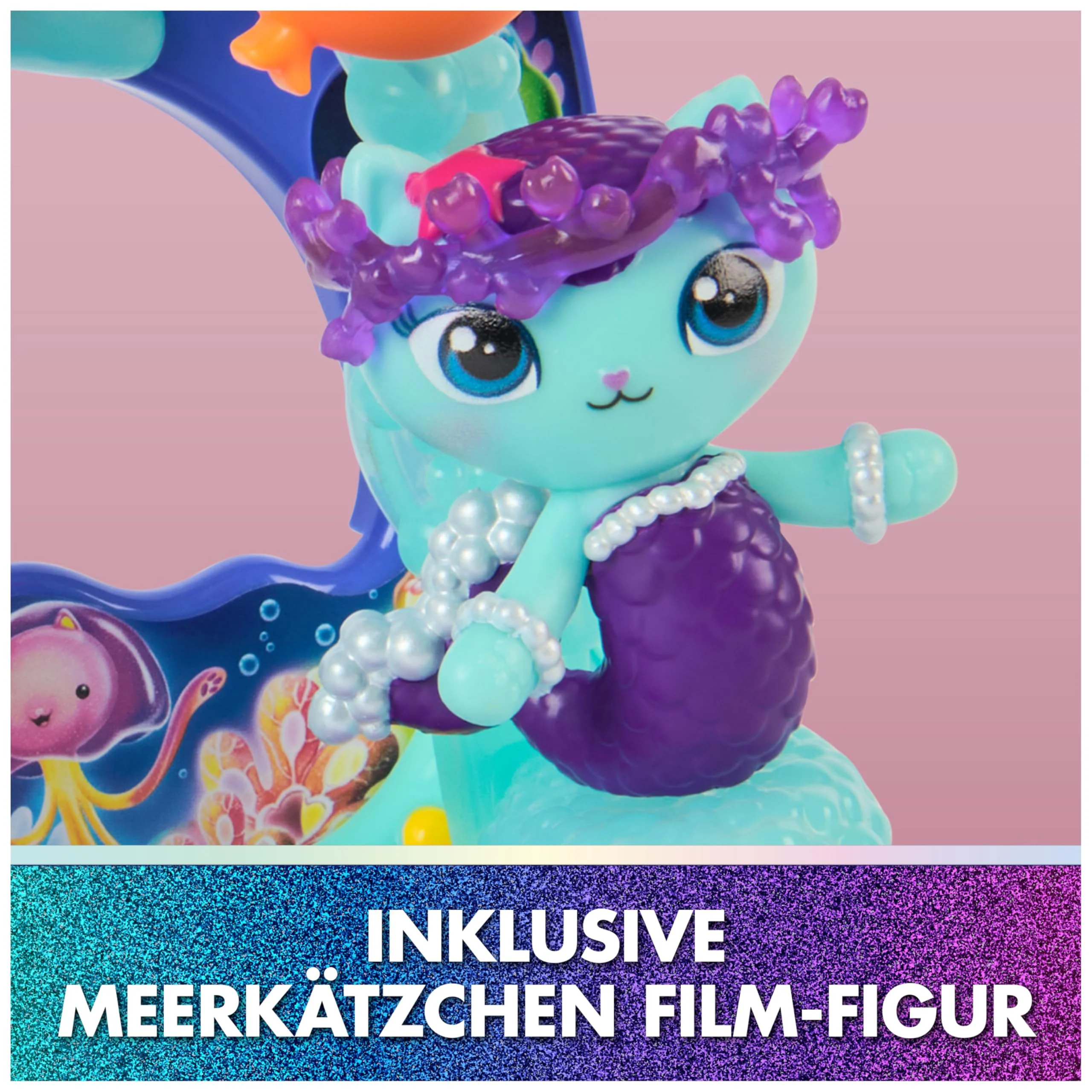 DREAMWORKS GABBY'S DOLLHOUSE: DER FILM - Balkon-Spielset "Merkätzchens Aquarium", 7-teiliges Set mit Katzenfigur und Puppenhaus Zubehörteilen, für Kinder ab 3 Jahren - Image 8