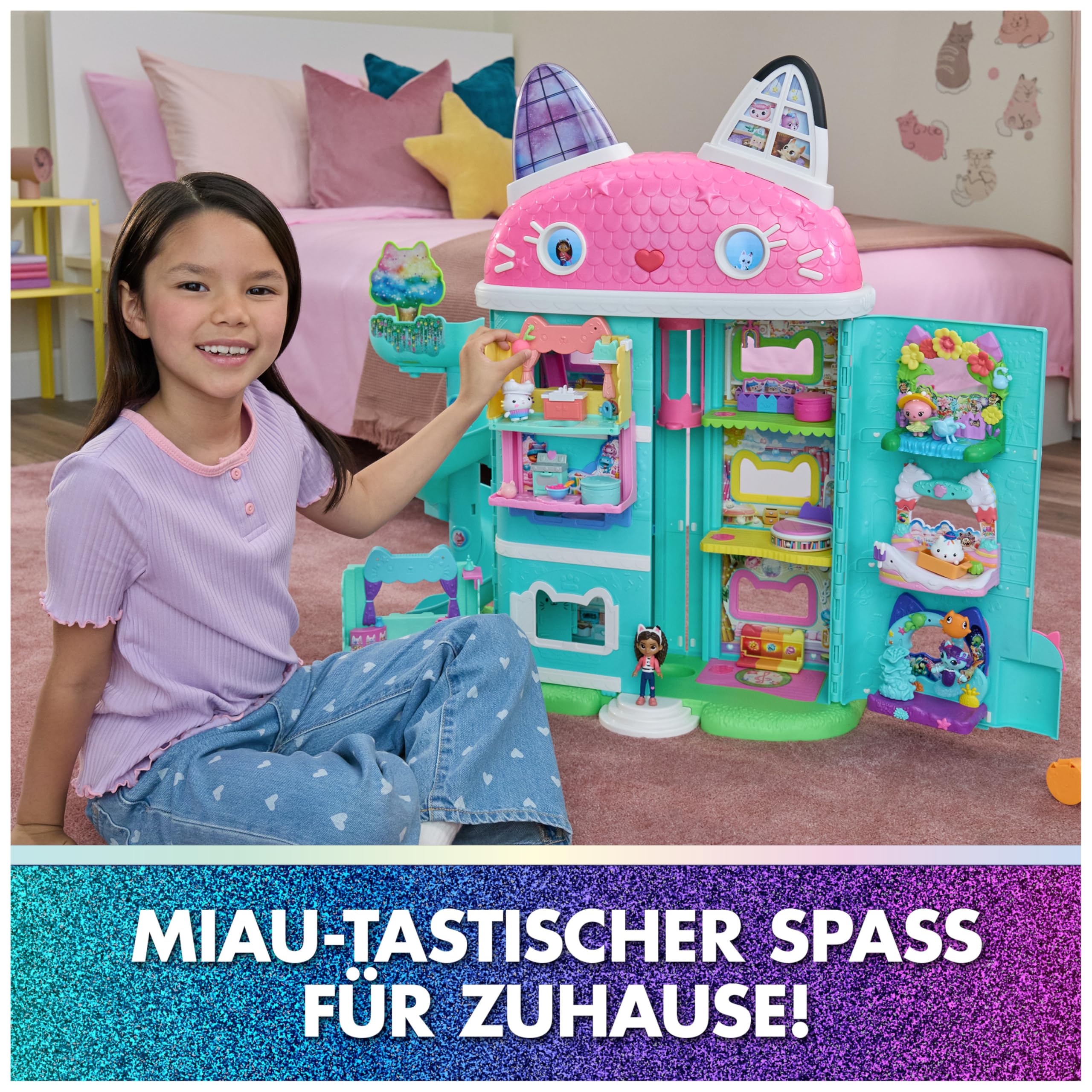 DREAMWORKS GABBY'S DOLLHOUSE: DER FILM - "Kuchis süßer Balkon", Spielset mit Spielfigur & Puppenhaus Zubehör für Kinder ab 3 Jahren - Image 3