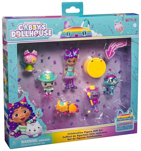 DREAMWORKS GABBY'S DOLLHOUSE - Party-Figuren Geschenkset, Party Gabby mit 6 Katzen-Figuren im festlichen Outfit, ab 3 Jahren - Image 2