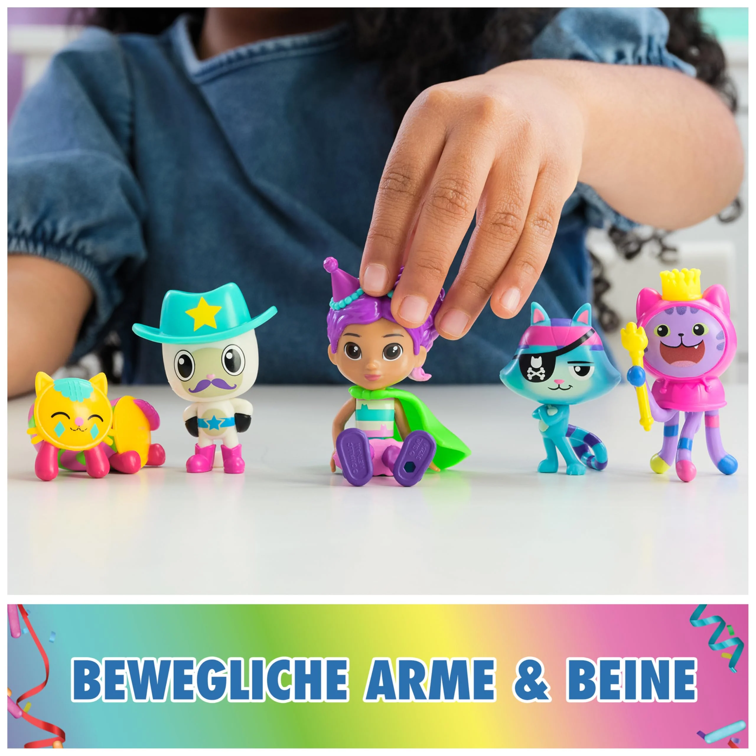DREAMWORKS GABBY'S DOLLHOUSE - Party-Figuren Geschenkset, Party Gabby mit 6 Katzen-Figuren im festlichen Outfit, ab 3 Jahren - Image 7