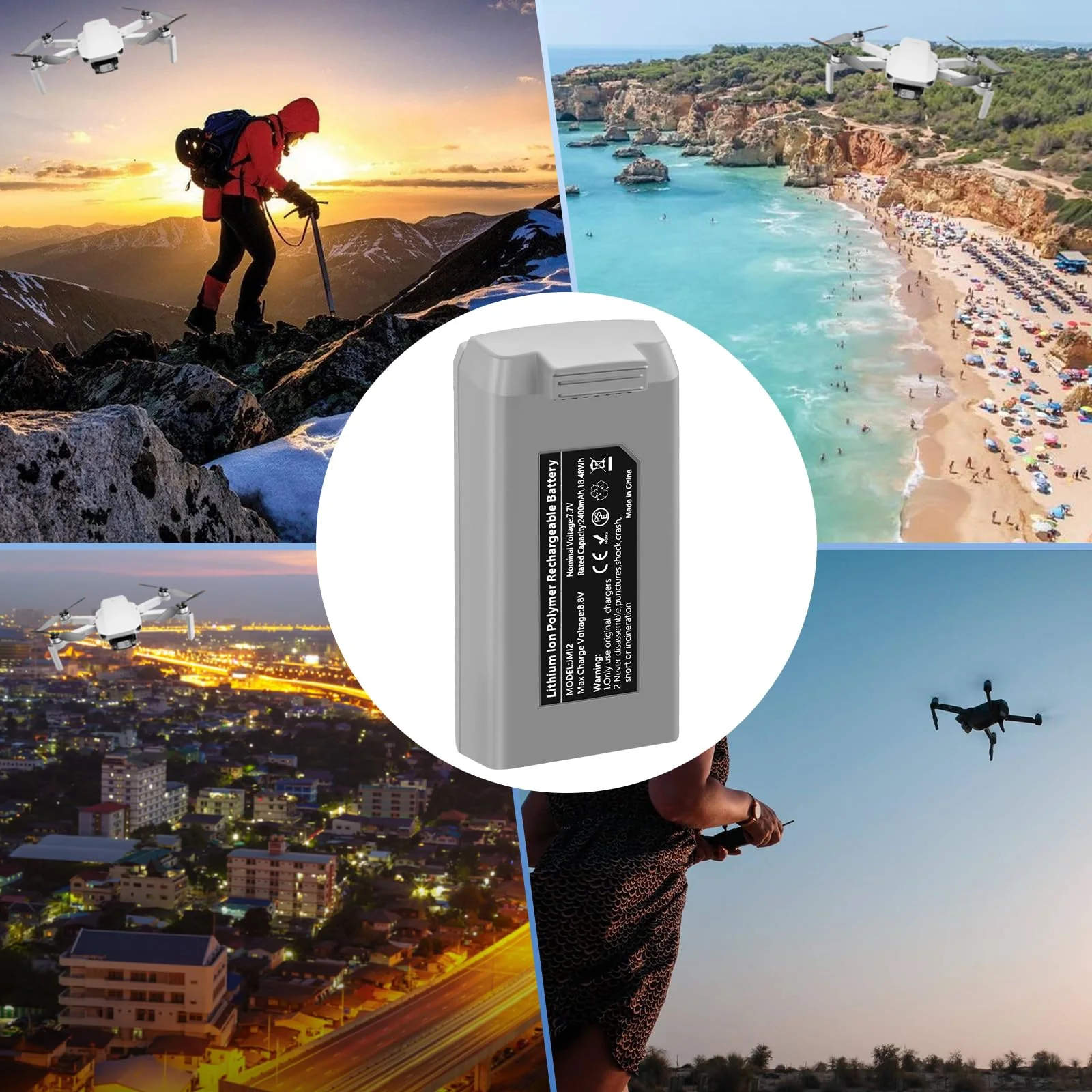 Dregin Mini 2 Akku, 2400mAh 7.7V Intelligent Flight Akku für DJI Mini 2 / SE / 2 SE / 4K Drohne - Image 2
