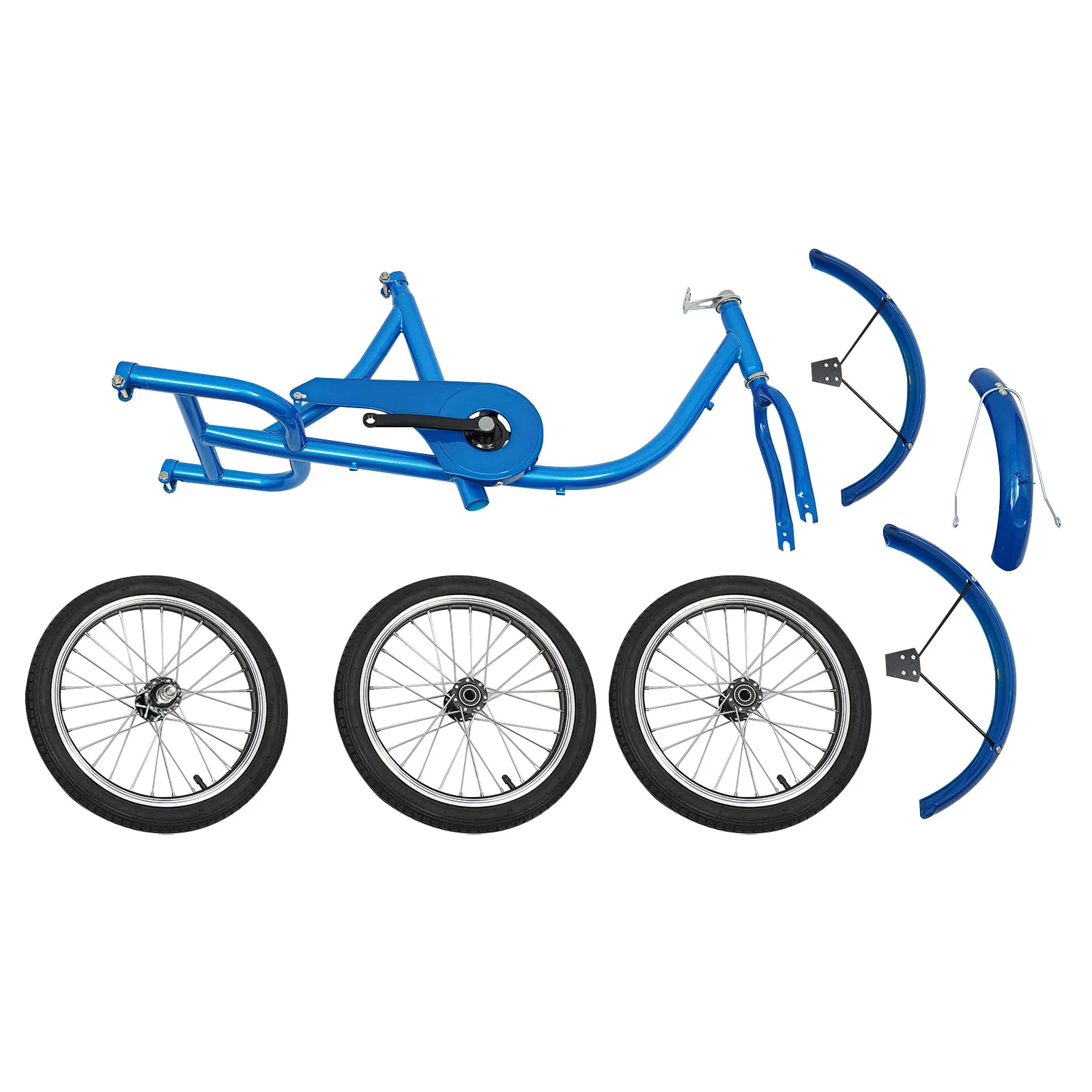 Dreirad für Erwachsene, 16 Zoll 3 Räder Fahrrad, Kohlenstoffstahl Erwachsenendreirad, Cruise Bikes mit Rücklicht & Klingel, Trike Bike für Männer und Frauen von 140-170cm, Max.150kg (Blau) - Image 8