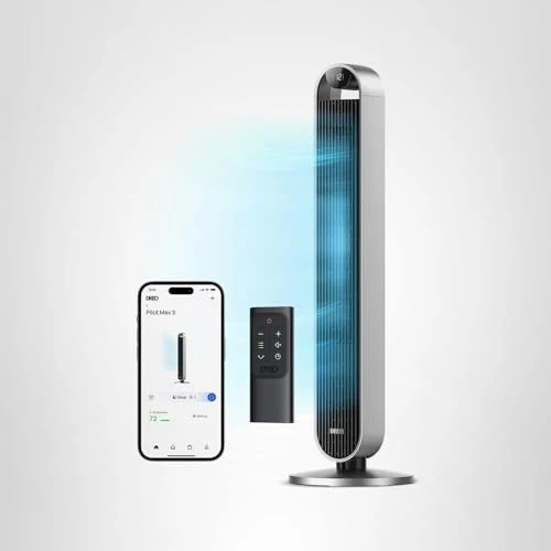 DREO Smart Turmventilator Sehr Leise, 120° Oszillierender Ventilator mit Kühlung, 25dB Standventilator mit Fernbedienung für Schlafzimmer, 12 Geschwindigkeiten, 4 Modi, 12-Stund-Timer, Pilot Max S - Image 8