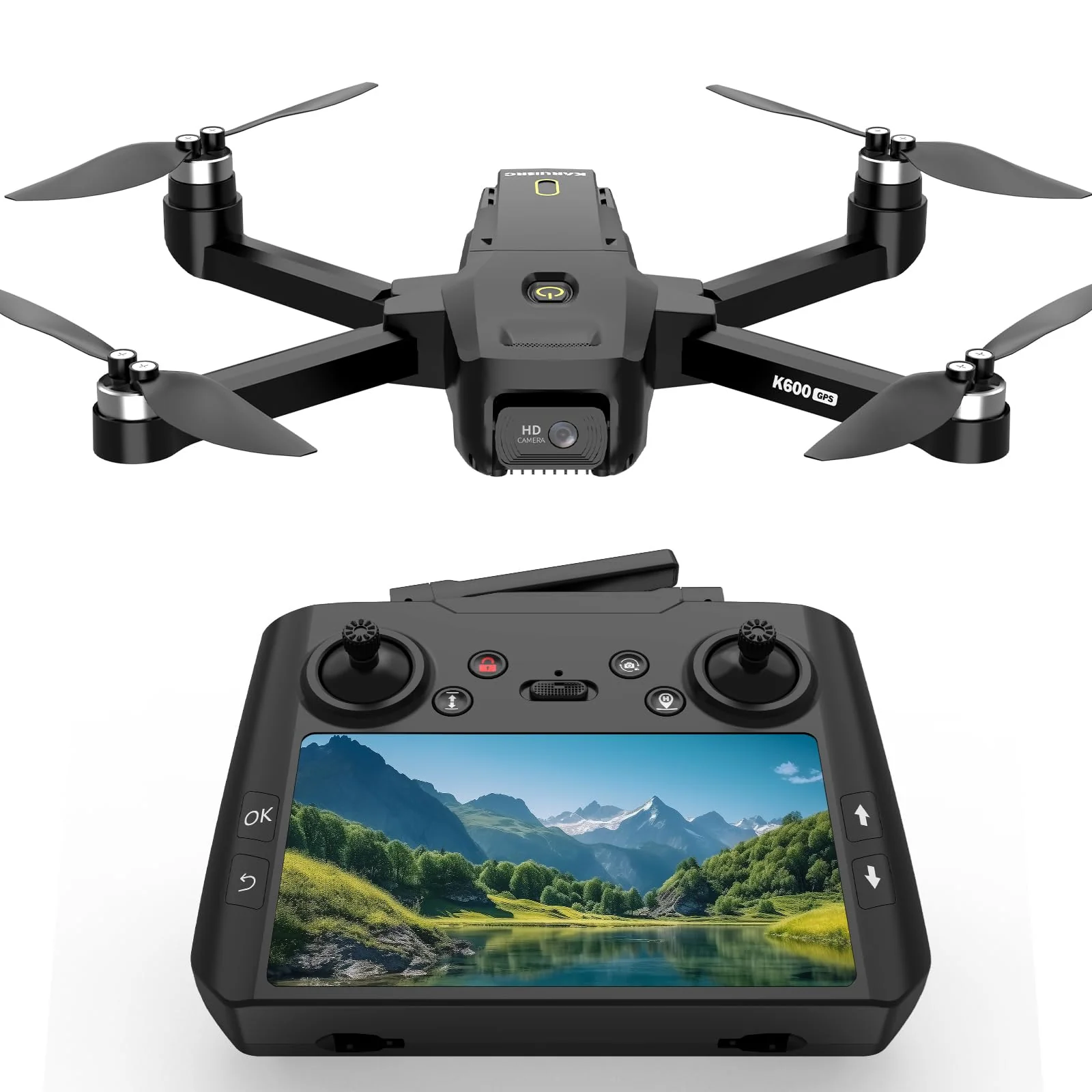 Drohne GPS mit Kamera 4.5" HD LCD RC Bildschirm,follow Me GPS Auto Return Home 32G SD Karte,RC Drohne Professional Kreisflug Optische Flusspositionierung,3 Geschwindigkeiten,unter 249g