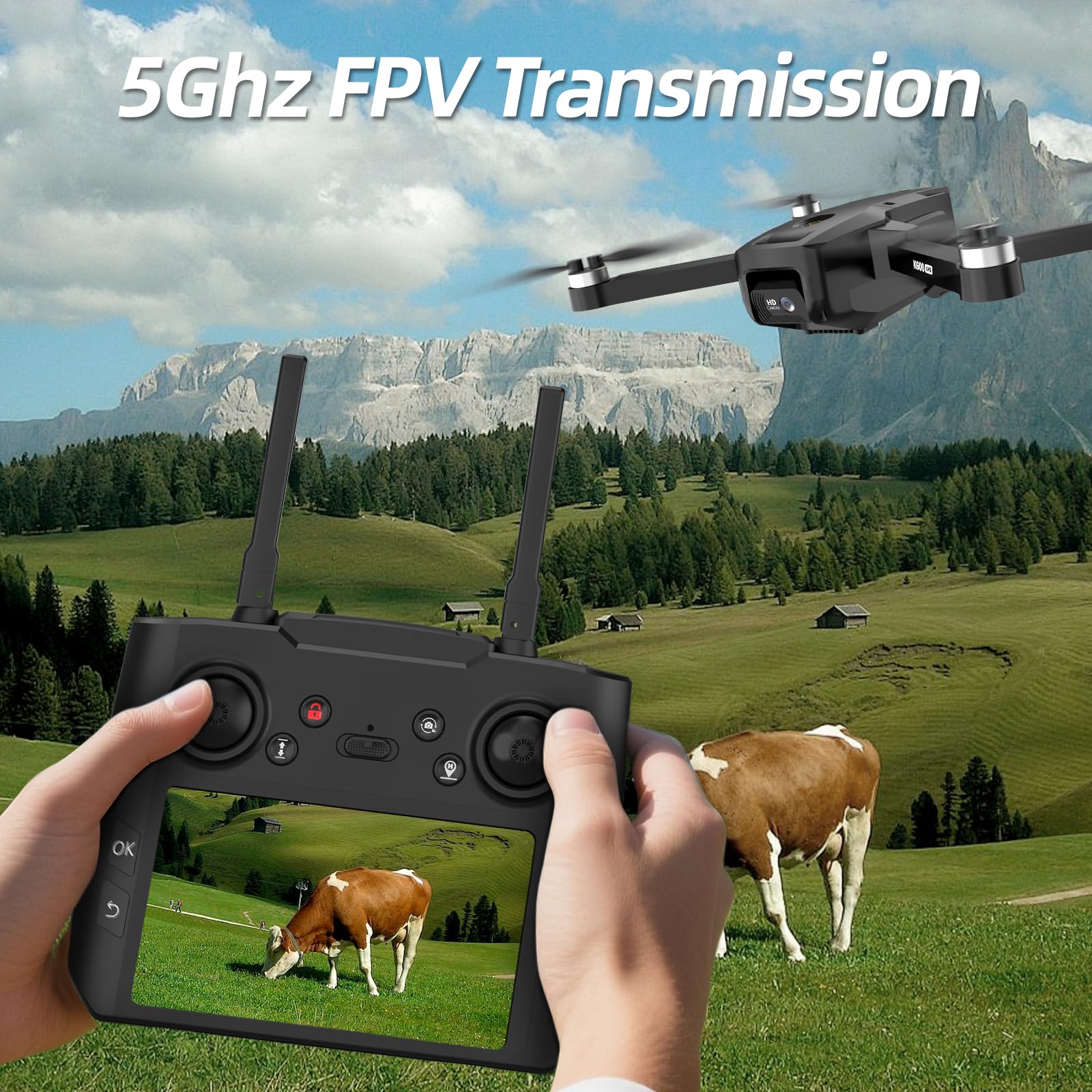 Drohne GPS mit Kamera 4.5" HD LCD RC Bildschirm,follow Me GPS Auto Return Home 32G SD Karte,RC Drohne Professional Kreisflug Optische Flusspositionierung,3 Geschwindigkeiten,unter 249g - Image 3