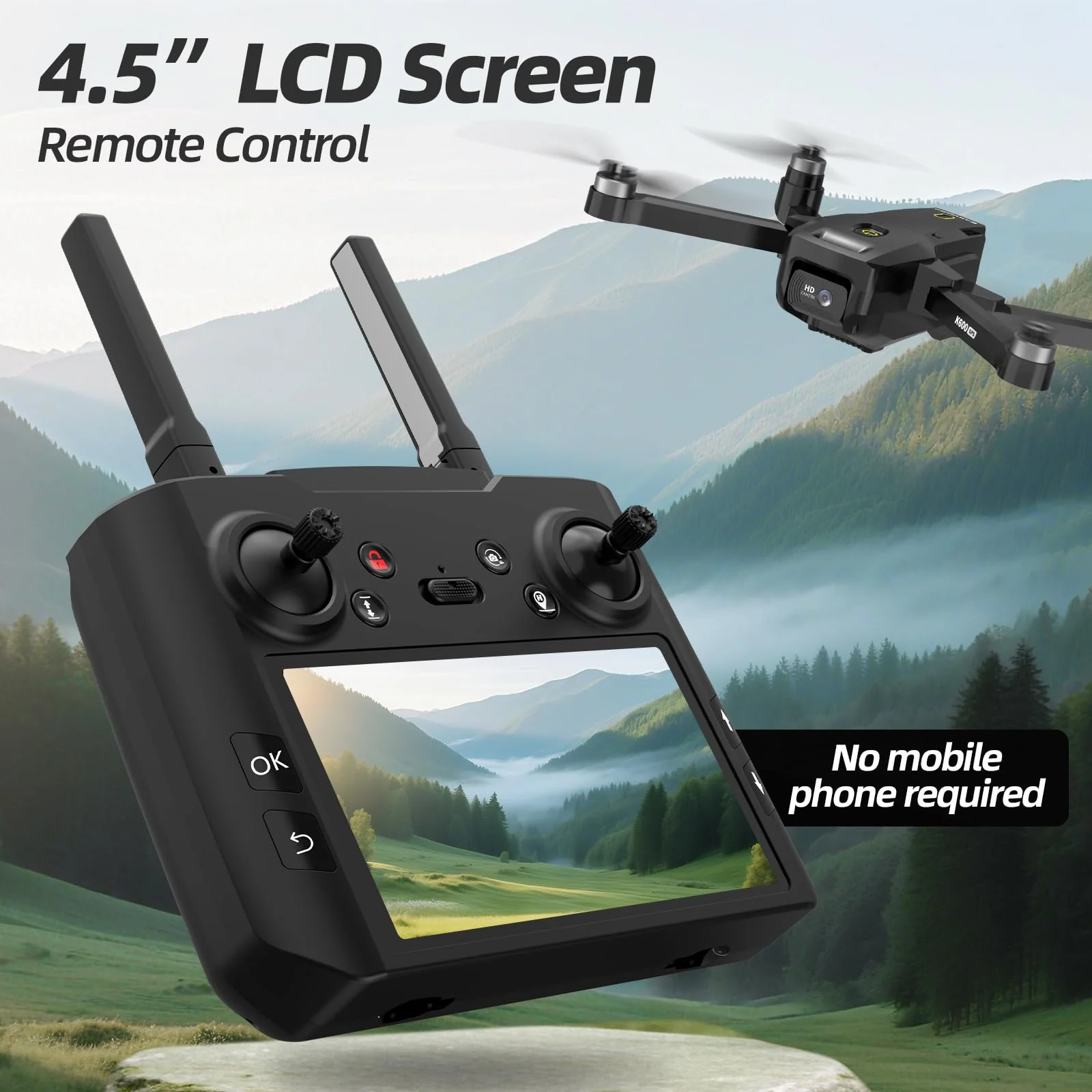 Drohne GPS mit Kamera 4.5" HD LCD RC Bildschirm,follow Me GPS Auto Return Home 32G SD Karte,RC Drohne Professional Kreisflug Optische Flusspositionierung,3 Geschwindigkeiten,unter 249g - Image 7