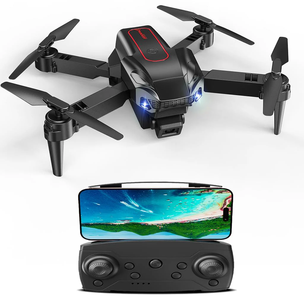 Drohne mit Kamera 1080P,mini Drohne mit Kamera für Kinder Erwachsene,Flip mode, 2 Akku Lange Flugzeit,Headless ModusAbflug/Landung mit einer Taste, RC Quadcopter für Anfänger,Rot