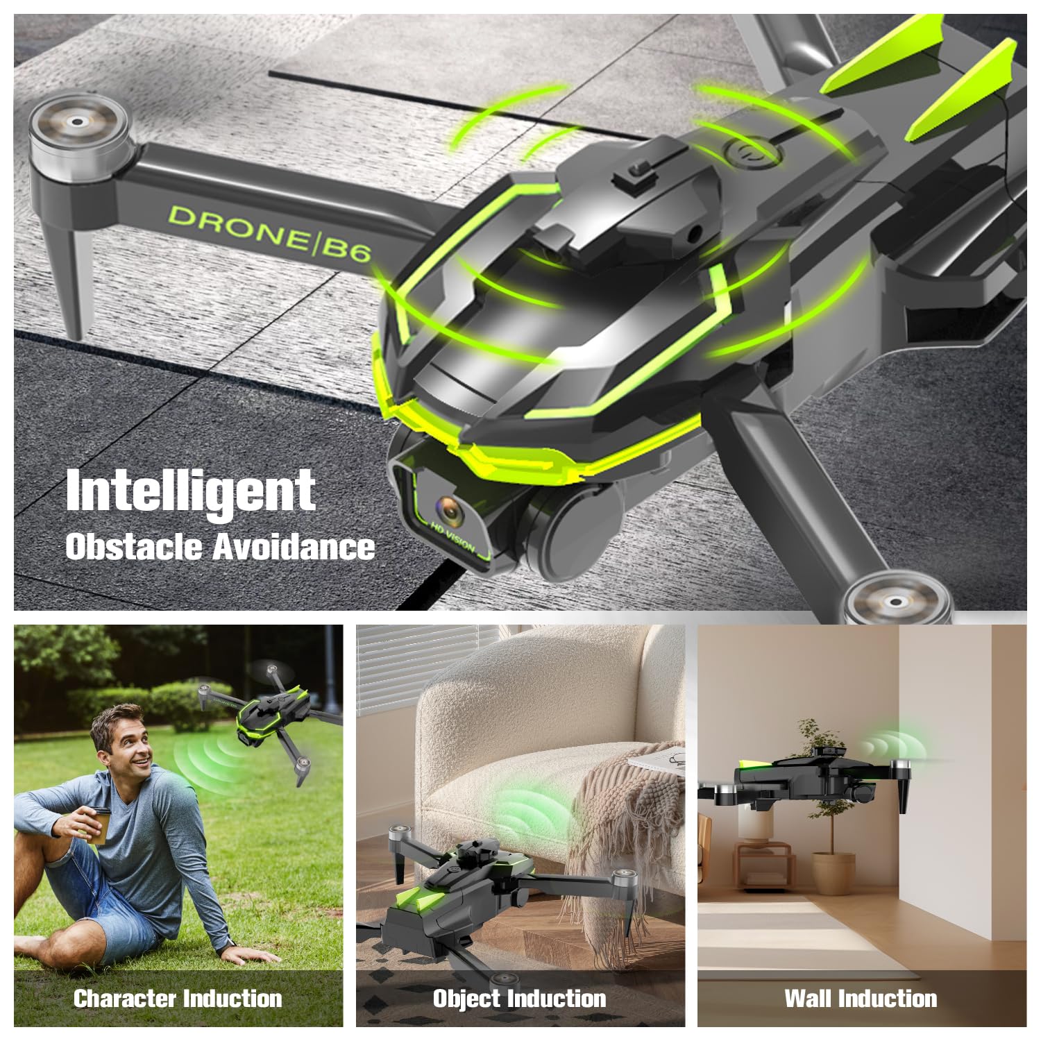 Drohne mit Kamera 4K für Kinder mit Bürstenlose Motor, RC Drone Quadcopter mit WiFi Übertragung, 38 mins Lange Flugzeit, Anfänger Drohne Spielzeug Geschenke für Jungen Mädchen (Green) - Image 5