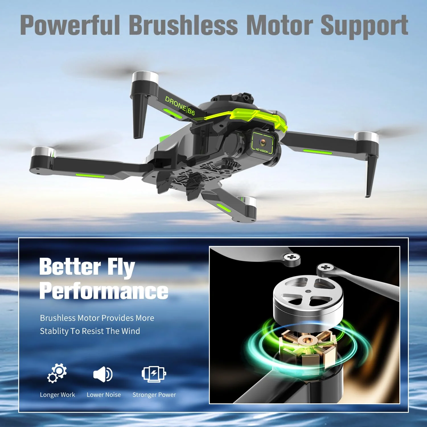 Drohne mit Kamera 4K für Kinder mit Bürstenlose Motor, RC Drone Quadcopter mit WiFi Übertragung, 38 mins Lange Flugzeit, Anfänger Drohne Spielzeug Geschenke für Jungen Mädchen (Green) - Image 8
