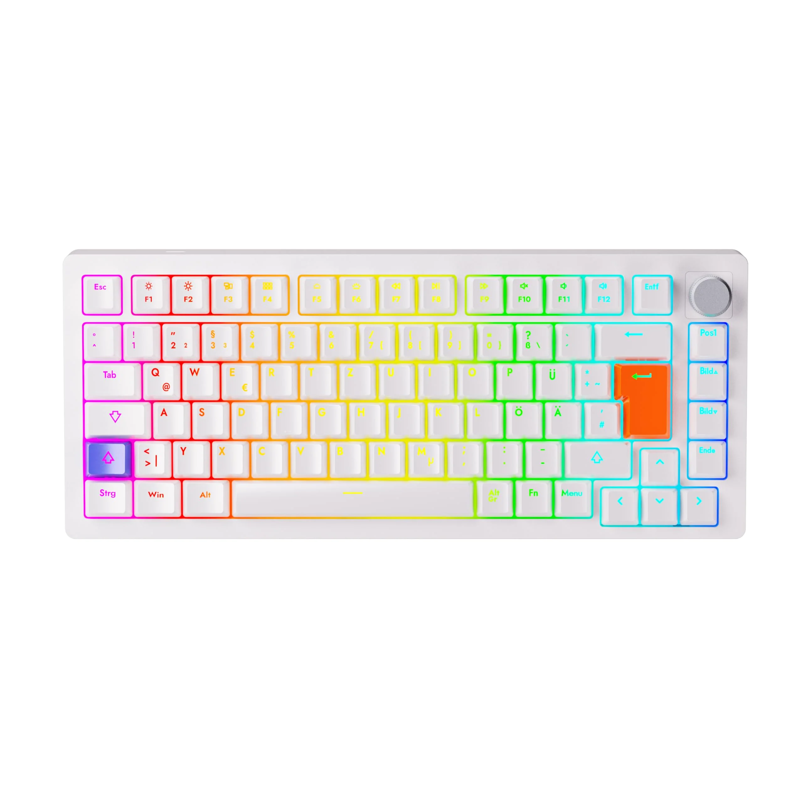 DrunkDeer A75 Rapid Trigger Mechanische Gaming-Tastatur Magnetic Switch 75% TKL RGB 82Keys USB verkabelt ISO DELayout,Weiß - Image 6