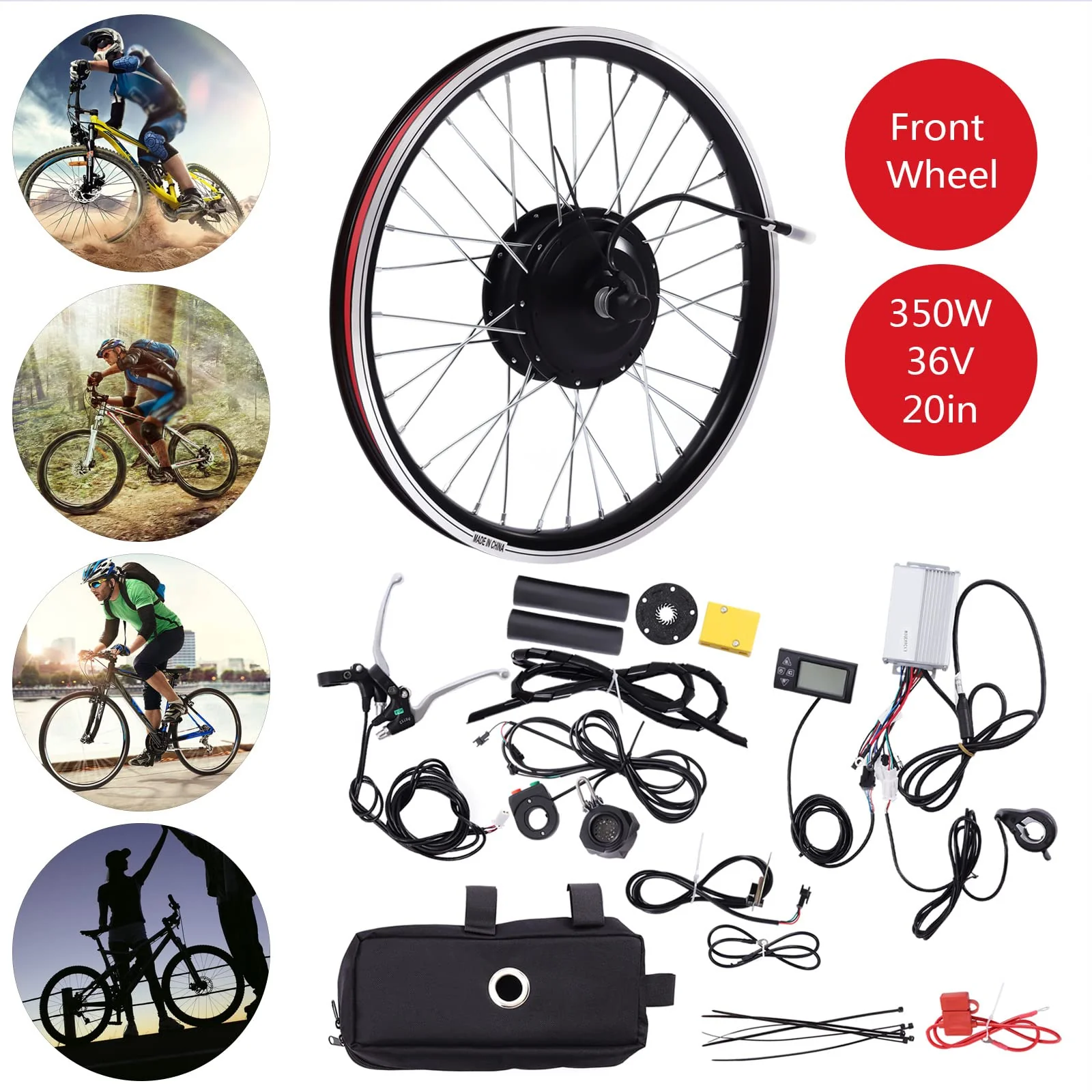 DSYOGX E Bike Vorderrad Umbausatz 350W 36V Elektrofahrräder Nabenmotor Elektrofahrrad Umrüstsatz Motor mit LCD Display für Fahrräder mit 20-Zoll-Reifen - Image 8