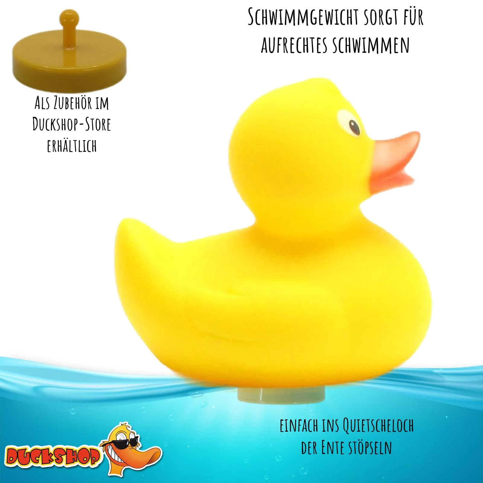 Duckshop I Badeente Malina Gelb – Der Klassiker unter den Quietscheenten I Quietscheentchen I L: 8,5 cm I Geschenk Kinder I Geschenk Sammler - Image 2