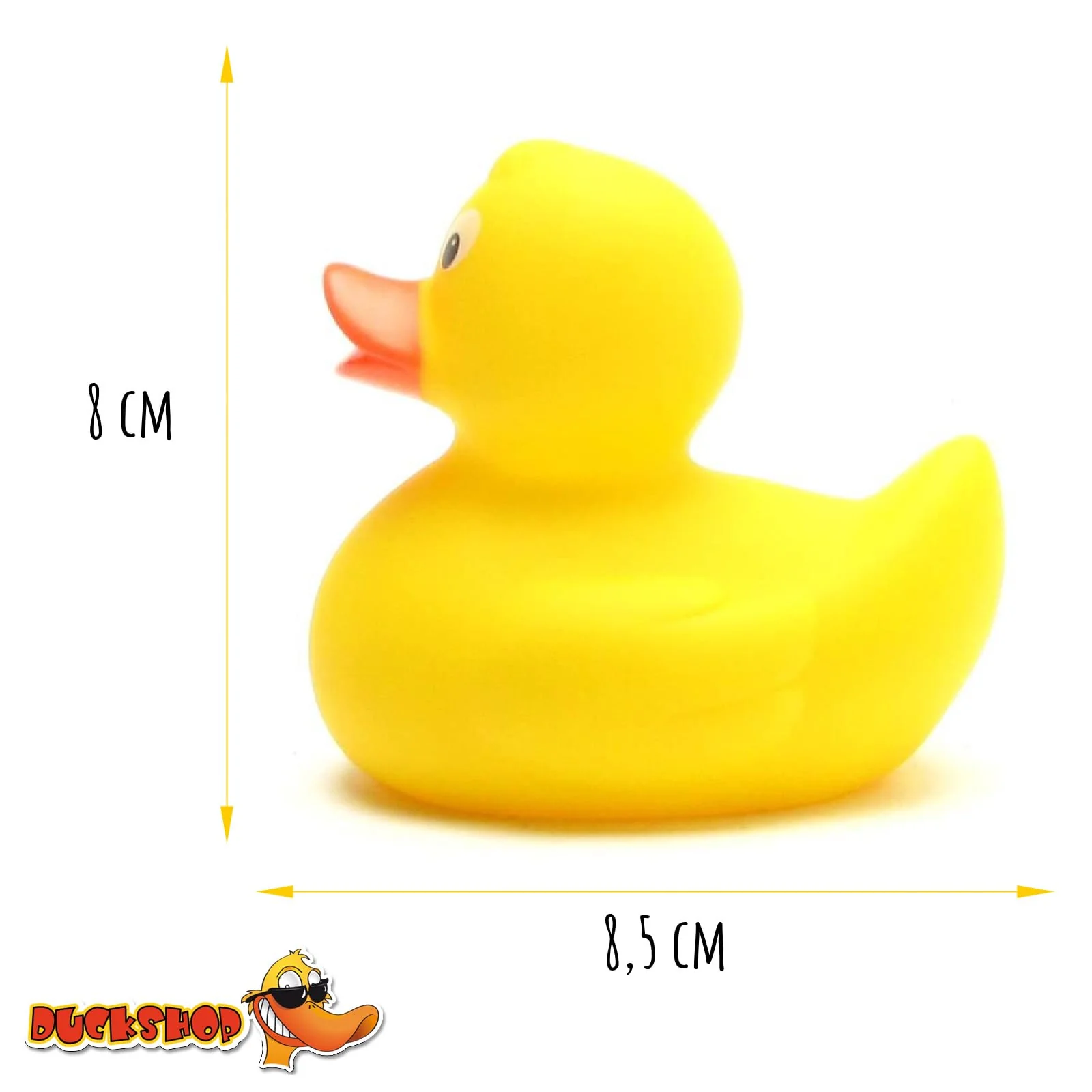 Duckshop I Badeente Malina Gelb – Der Klassiker unter den Quietscheenten I Quietscheentchen I L: 8,5 cm I Geschenk Kinder I Geschenk Sammler - Image 4