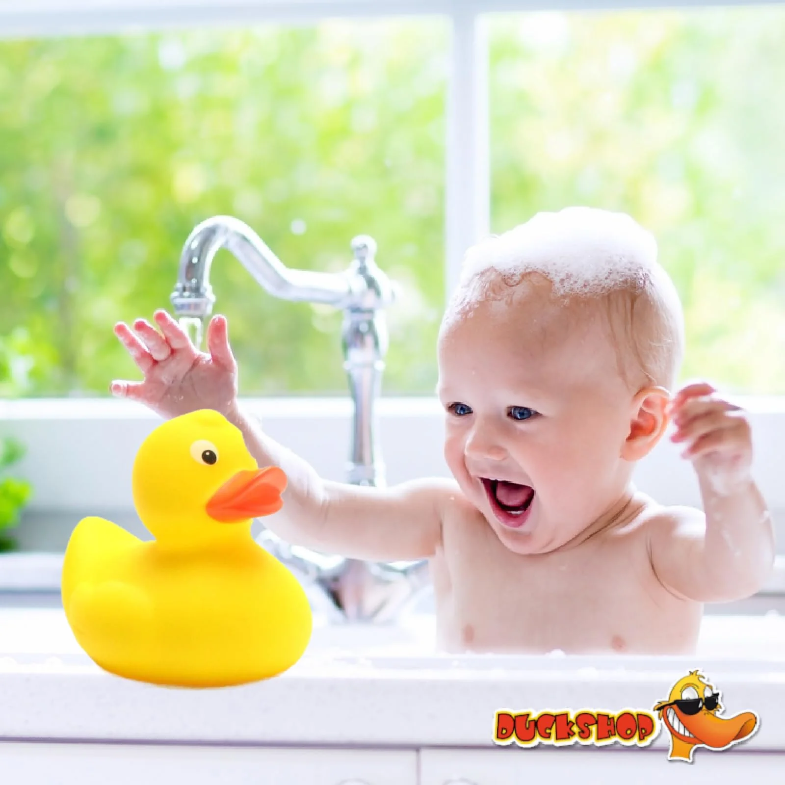 Duckshop I Badeente Malina Gelb – Der Klassiker unter den Quietscheenten I Quietscheentchen I L: 8,5 cm I Geschenk Kinder I Geschenk Sammler - Image 6