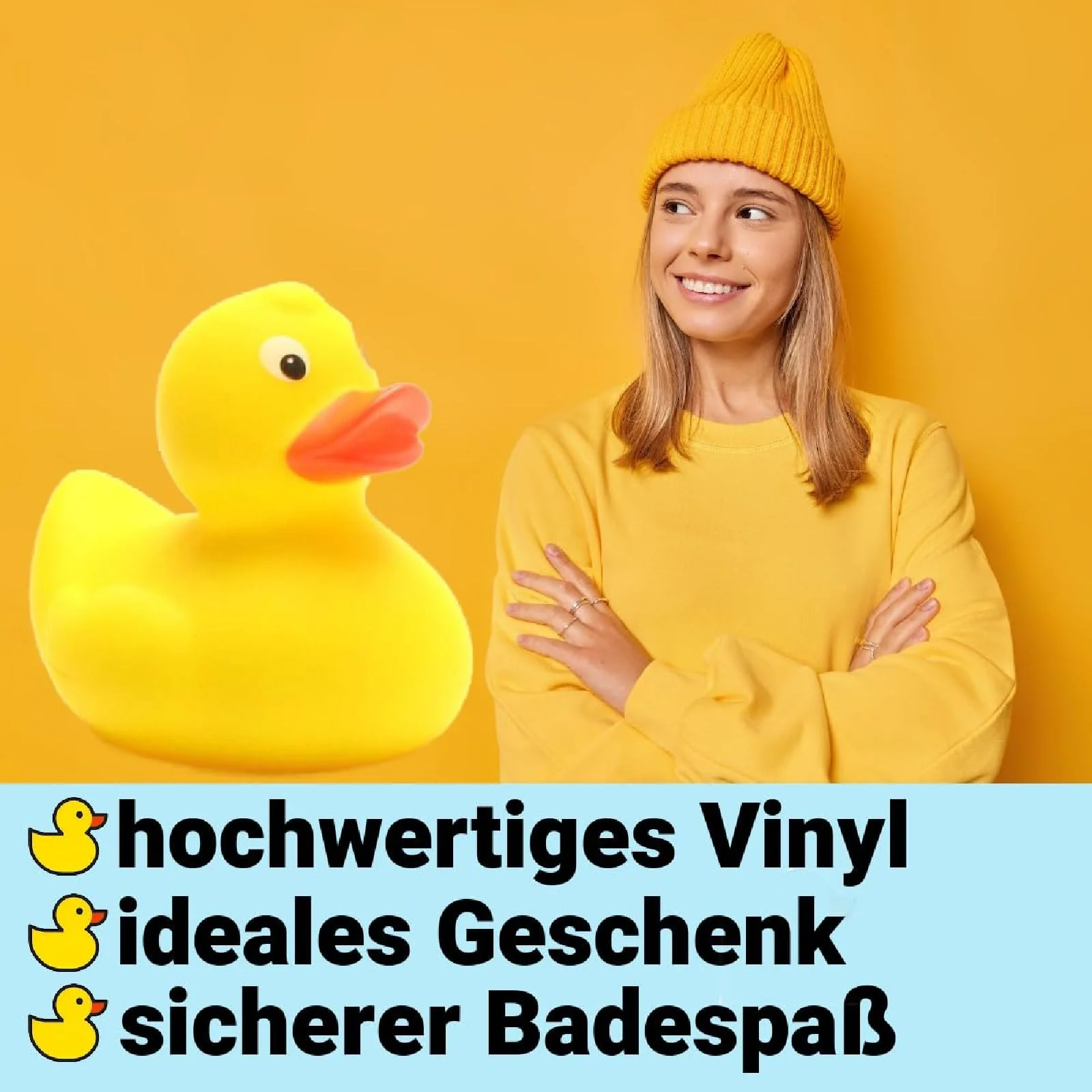 Duckshop I Badeente Malina Gelb – Der Klassiker unter den Quietscheenten I Quietscheentchen I L: 8,5 cm I Geschenk Kinder I Geschenk Sammler - Image 7