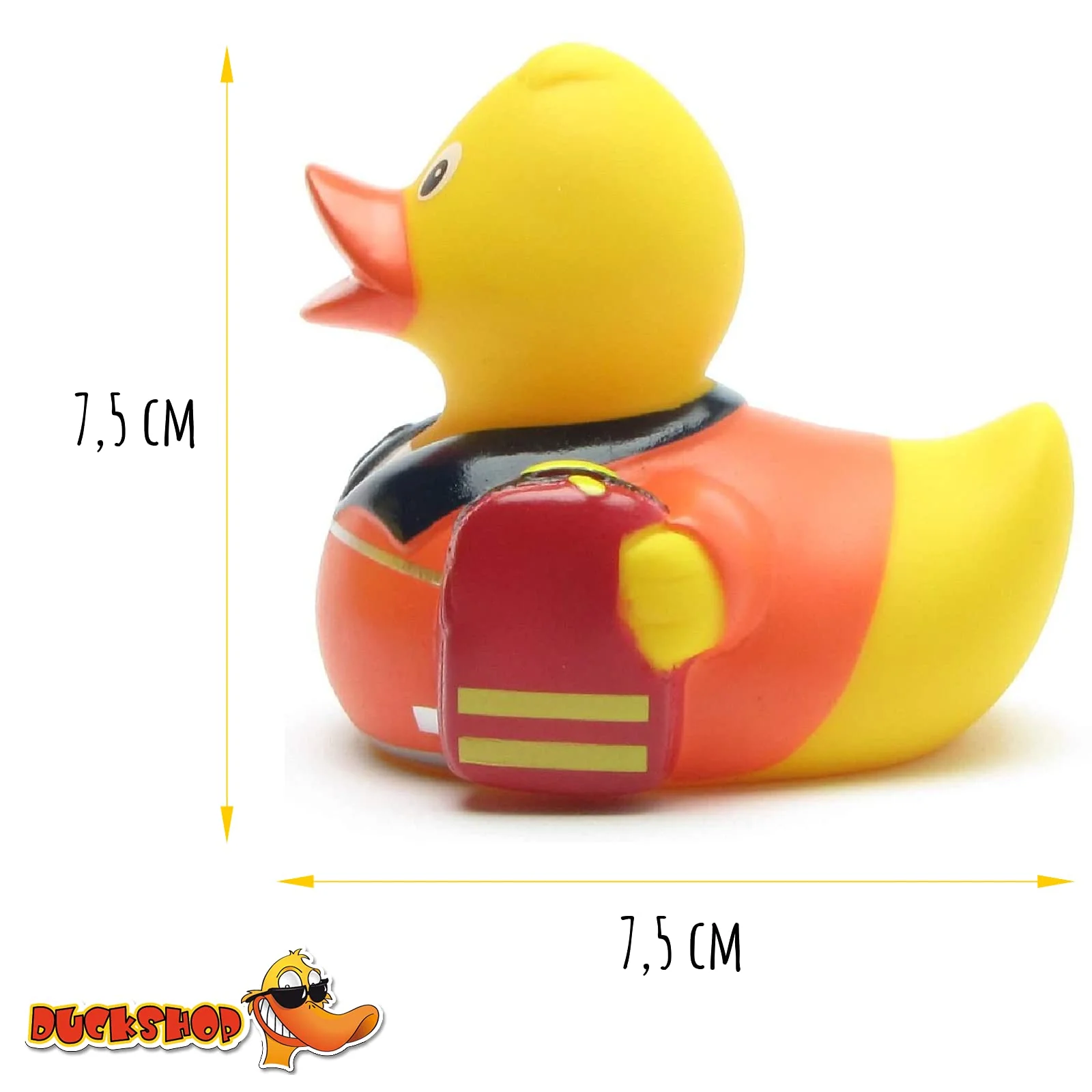 Duckshop I Rettungssanitäter Badeente I Quietscheentchen I Quietscheente - L: 8 cm I inkl. Badeenten-Schlüsselanhänger im Set I Geschenk für Rettungssanitäter I Geschenk für Rettungsdienst - Image 5