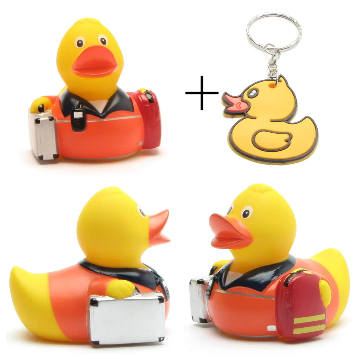 Duckshop I Rettungssanitäter Badeente I Quietscheentchen I Quietscheente - L: 8 cm I inkl. Badeenten-Schlüsselanhänger im Set I Geschenk für Rettungssanitäter I Geschenk für Rettungsdienst - Image 6