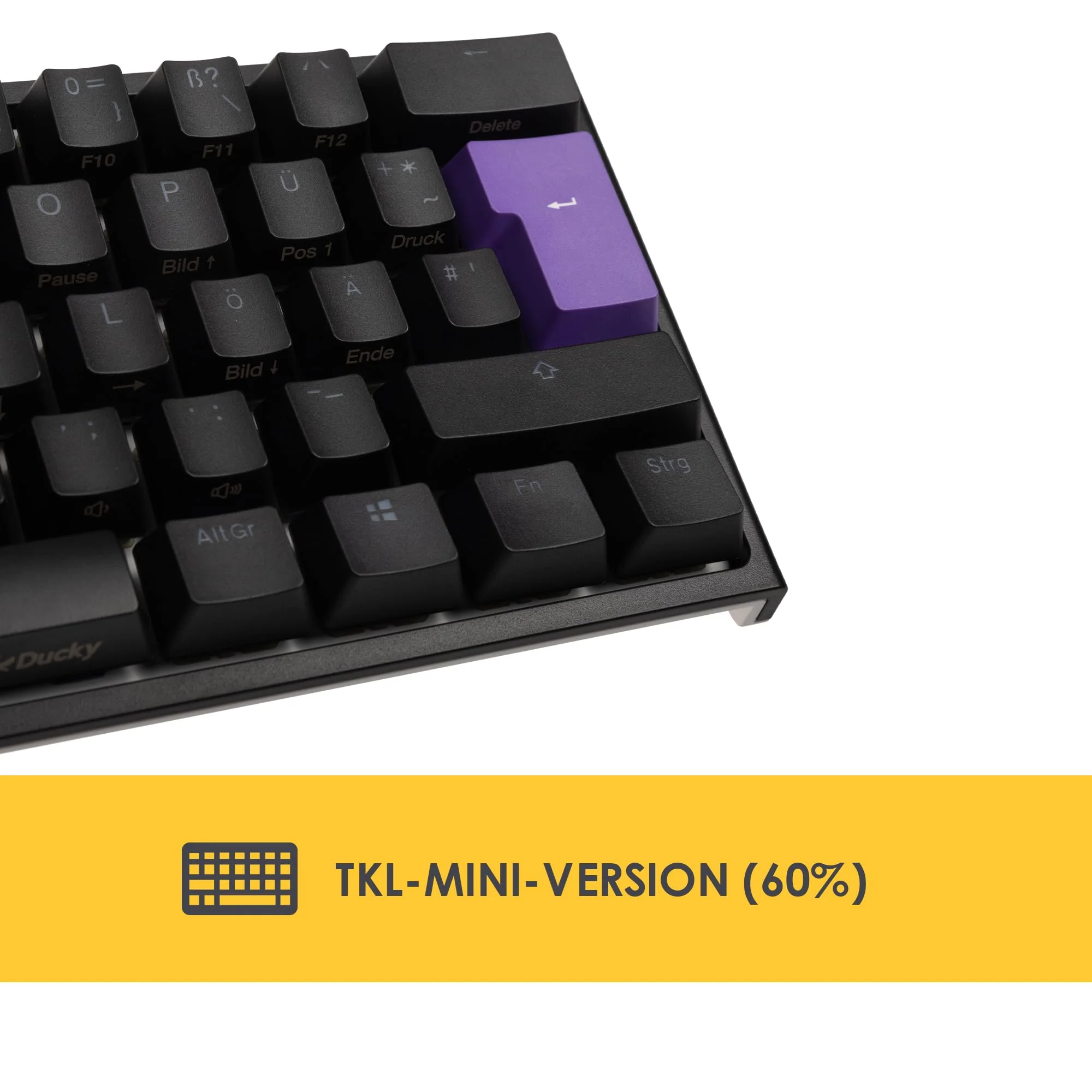 Ducky ONE 2 Mini Gaming Tastatur, RGB-LED Gaming Keyboard, Cherry MX-Brown, Mechanische Tastatur, TLK-Mini-Version 60% Key Layout, Mechanische Tastatur mit USB C Stecker, Abnehmbare Kabel, Schwarz - Image 4