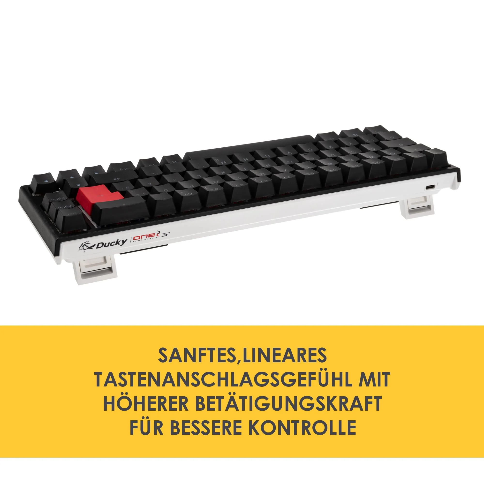 Ducky ONE 2 SF - 65% Mechanische Gaming Tastatur mit Cherry MX Brown Switches, RGB Beleuchtung, PBT-Double-Shot-Tastenkappen und Abnehmbares Kabel - Mechanical Keyboard DE Layout - Image 4