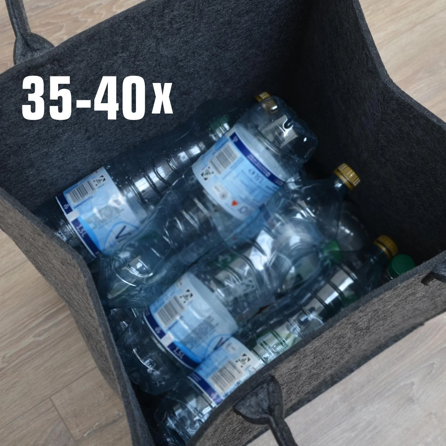 DuneDesign 100l Wäschekorb Filz Groß - Filztasche XXL Wäschekorb 60 cm hoch - Wäschesammler Filz - Holztasche für Kaminholz Groß Deckenkorb Wohnzimmer Flaschensammler Leergut Aufbewahrungskorb Filz - Image 3